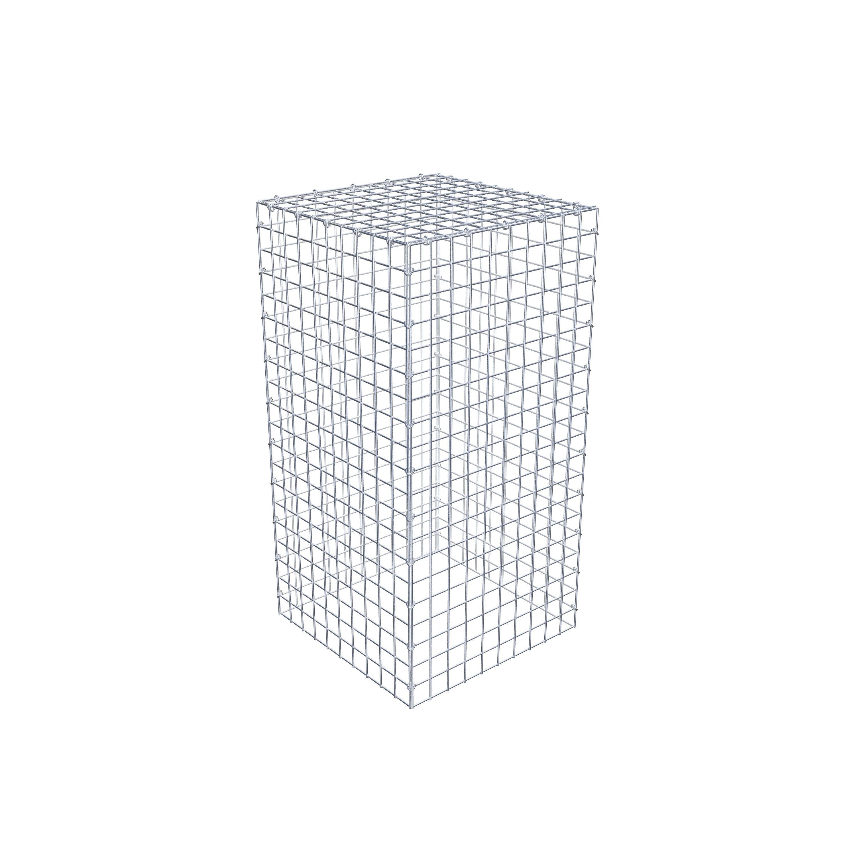 Typ 3 påbyggnadsgabion 100 cm x 50 cm x 50 cm (L x H x D), maskstorlek 5 cm x 5 cm, C-ring