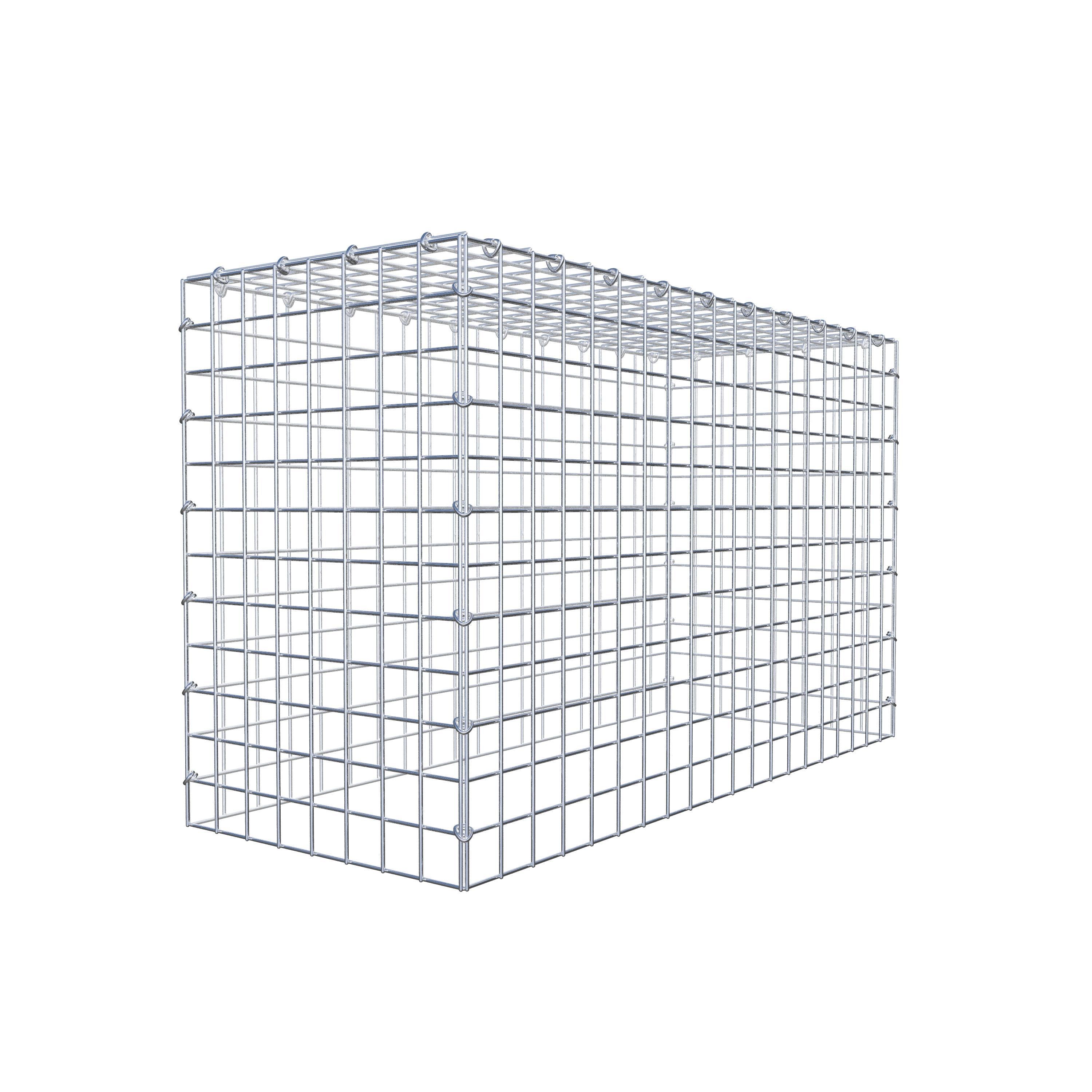 Typ 3 påbyggnadsgabion 100 cm x 60 cm x 40 cm (L x H x D), maskstorlek 5 cm x 5 cm, C-ring