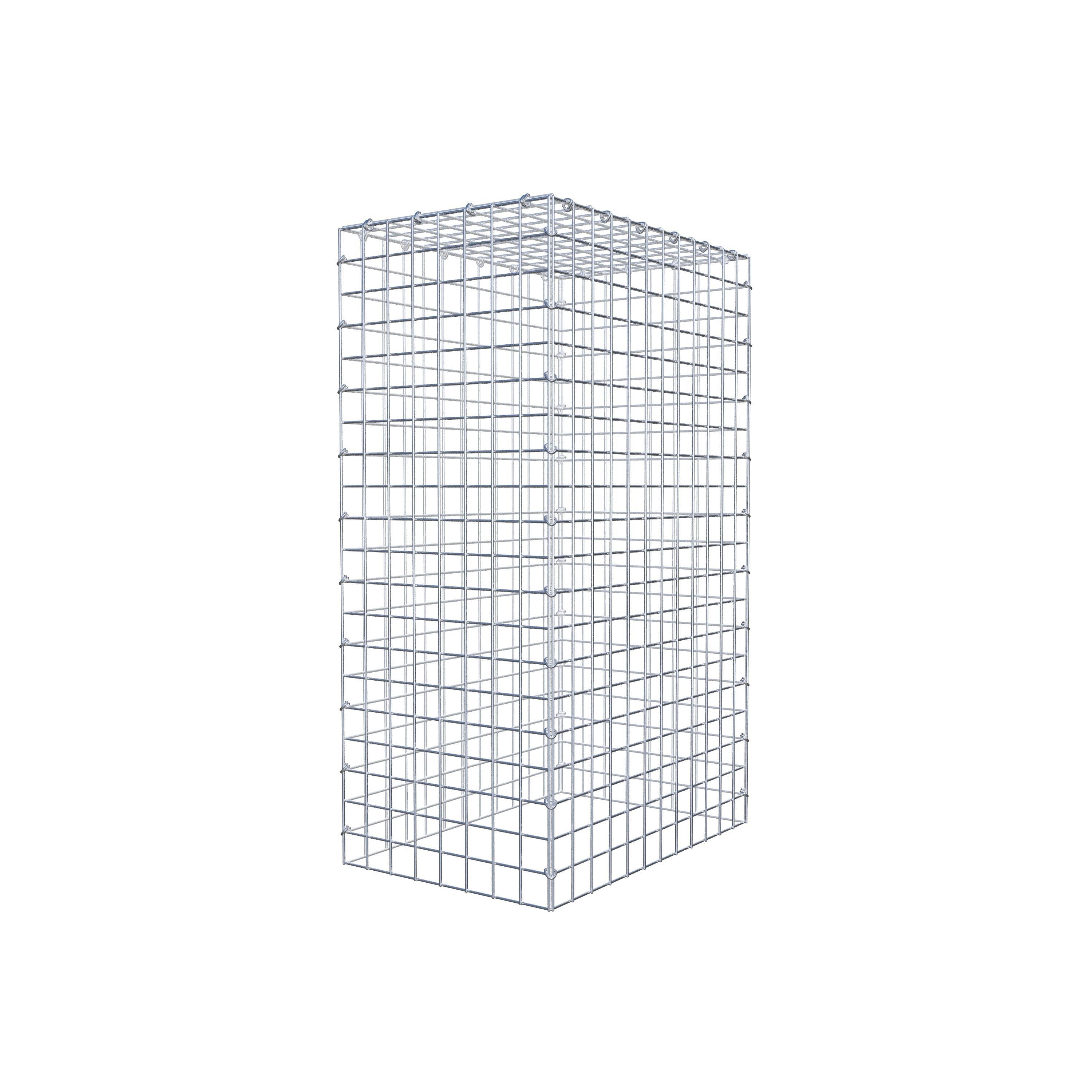 Typ 3 påbyggnadsgabion 100 cm x 60 cm x 40 cm (L x H x D), maskstorlek 5 cm x 5 cm, C-ring