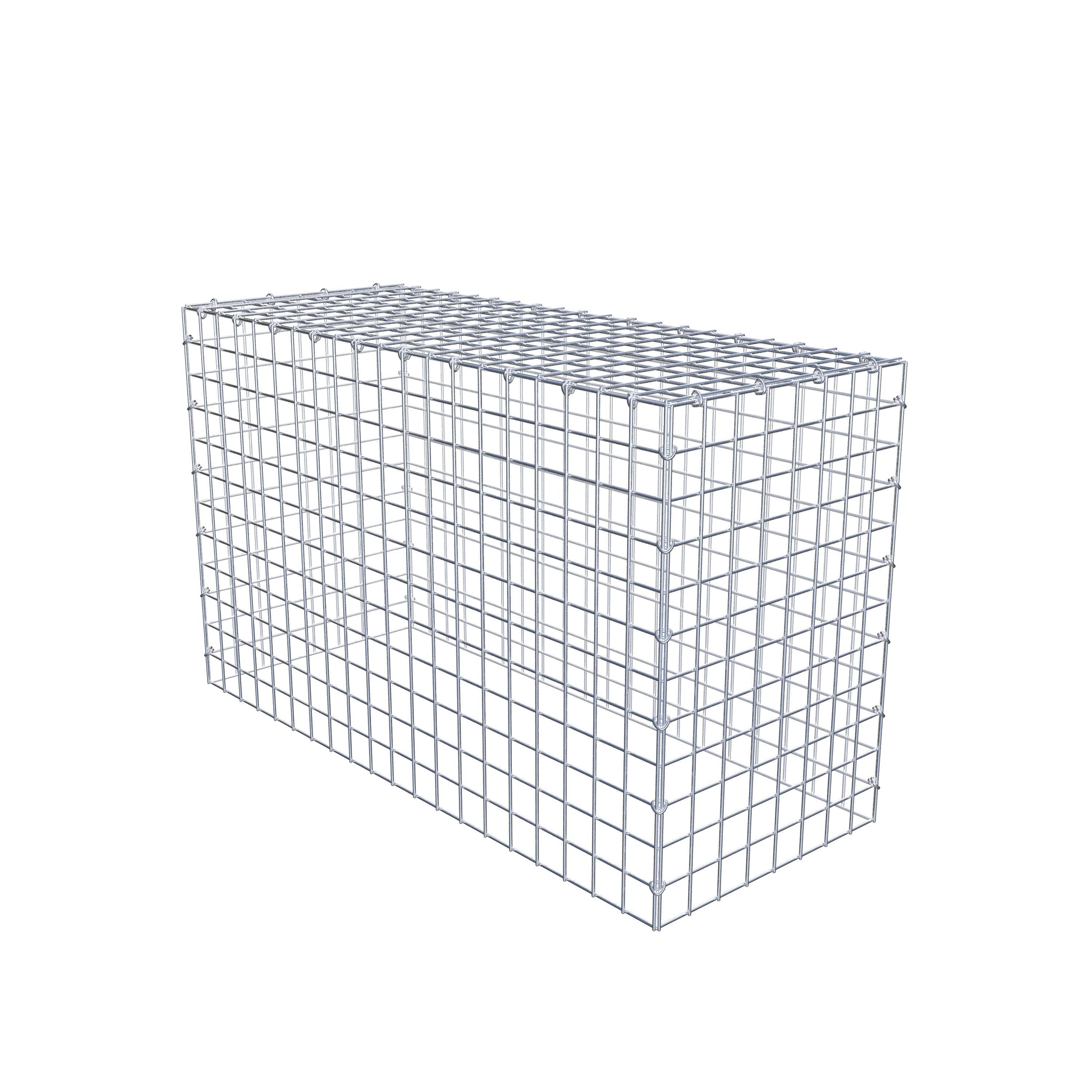 Typ 3 påbyggnadsgabion 100 cm x 60 cm x 40 cm (L x H x D), maskstorlek 5 cm x 5 cm, C-ring