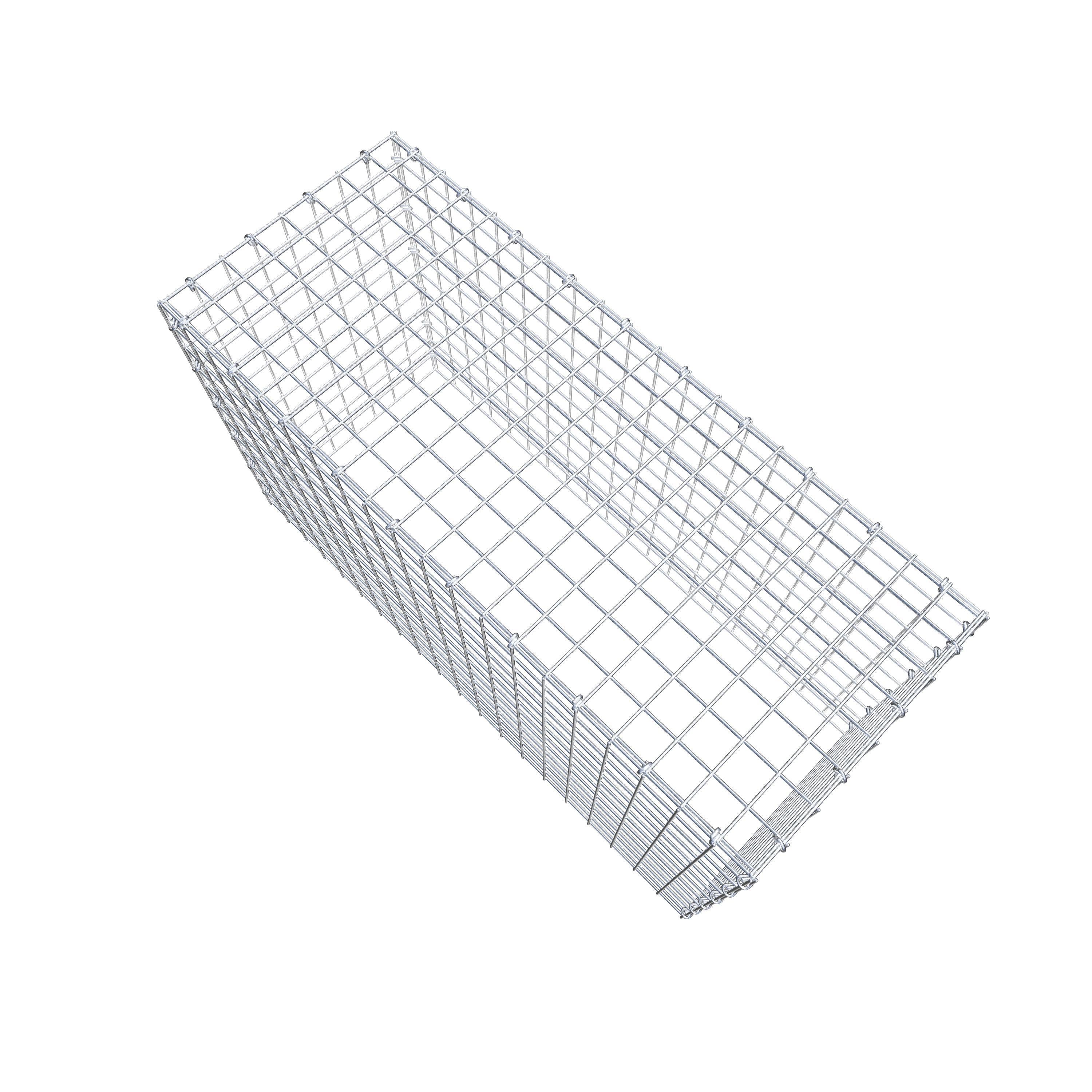 Typ 3 påbyggnadsgabion 100 cm x 60 cm x 40 cm (L x H x D), maskstorlek 5 cm x 5 cm, C-ring