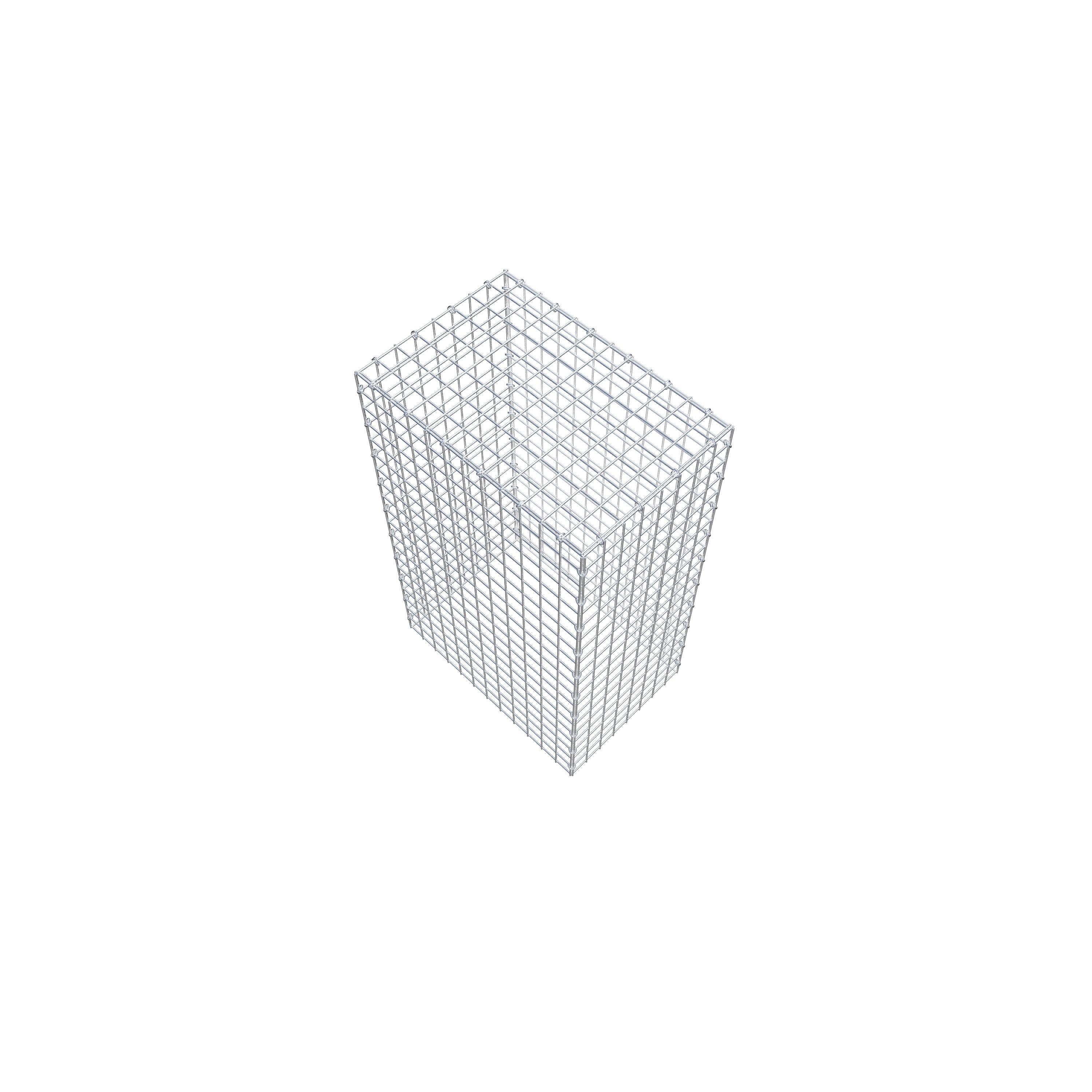 Typ 3 påbyggnadsgabion 100 cm x 60 cm x 40 cm (L x H x D), maskstorlek 5 cm x 5 cm, C-ring