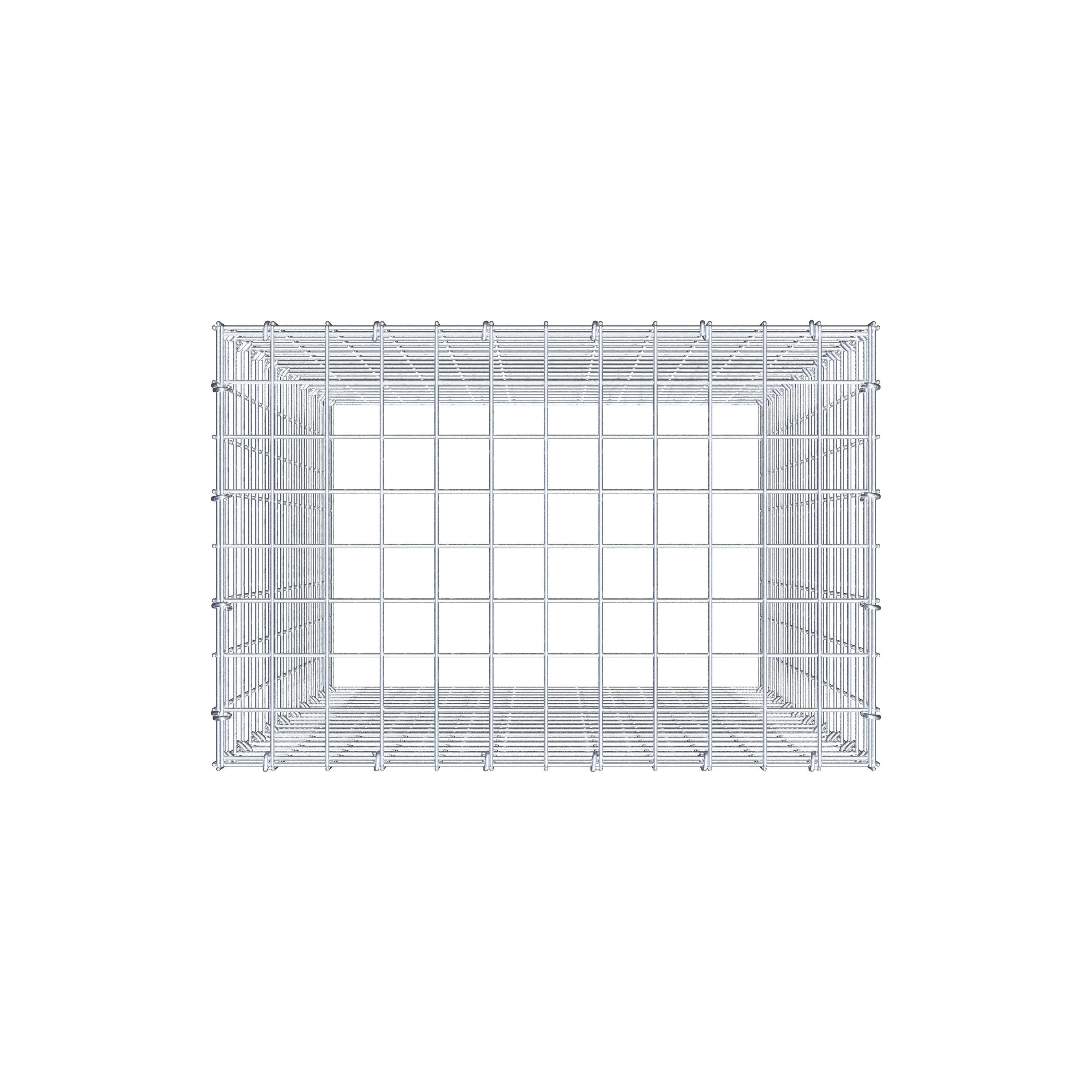 Typ 3 påbyggnadsgabion 100 cm x 60 cm x 40 cm (L x H x D), maskstorlek 5 cm x 5 cm, C-ring