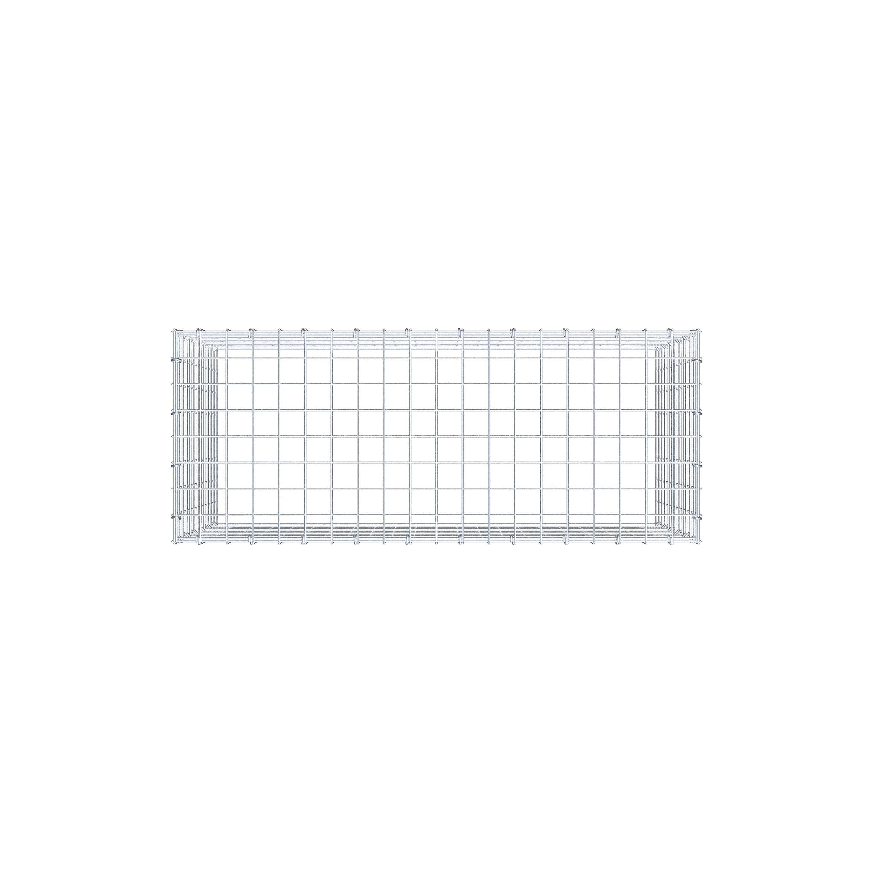 Typ 3 påbyggnadsgabion 100 cm x 60 cm x 40 cm (L x H x D), maskstorlek 5 cm x 5 cm, C-ring