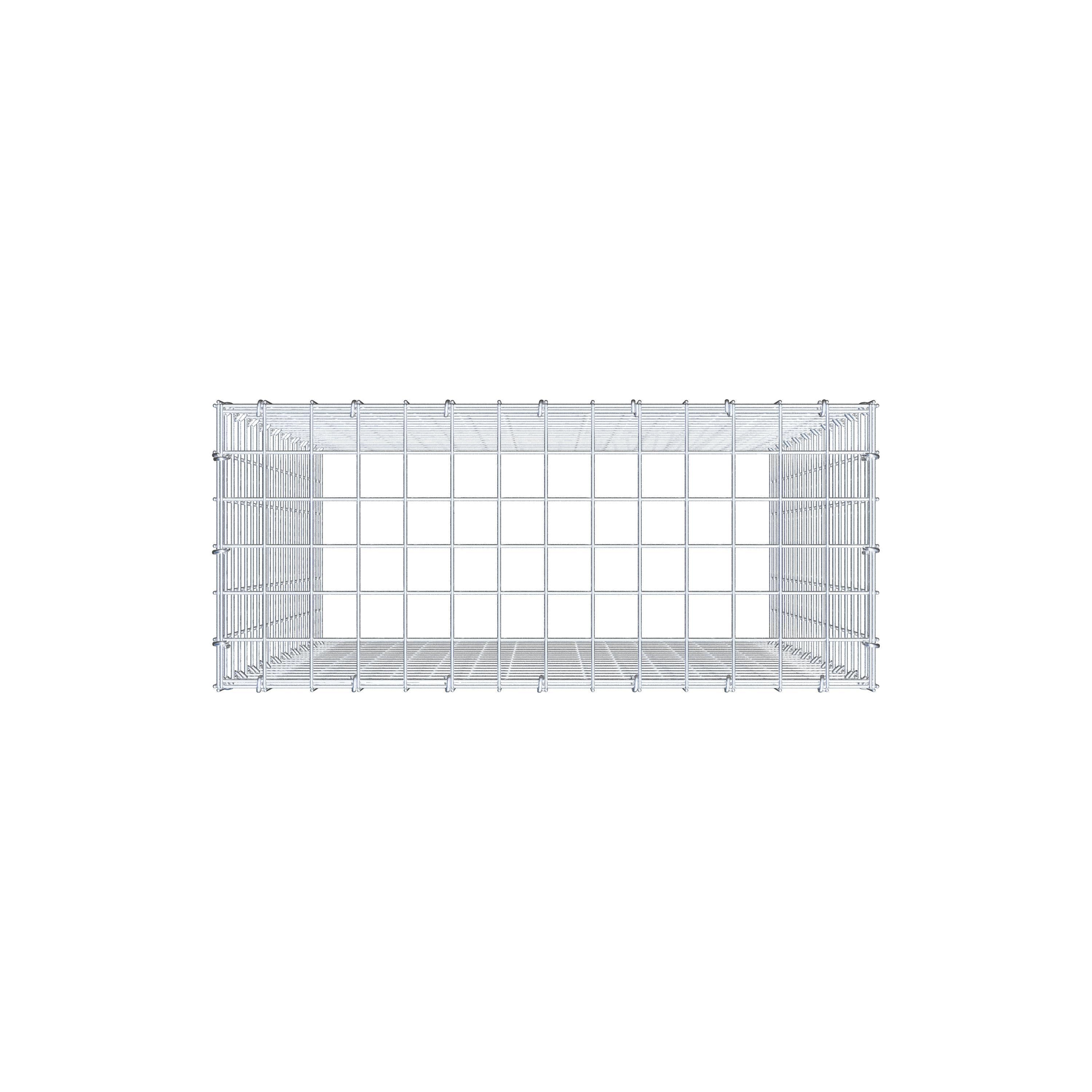 Typ 3 påbyggnadsgabion 100 cm x 70 cm x 30 cm (L x H x D), maskstorlek 5 cm x 5 cm, C-ring