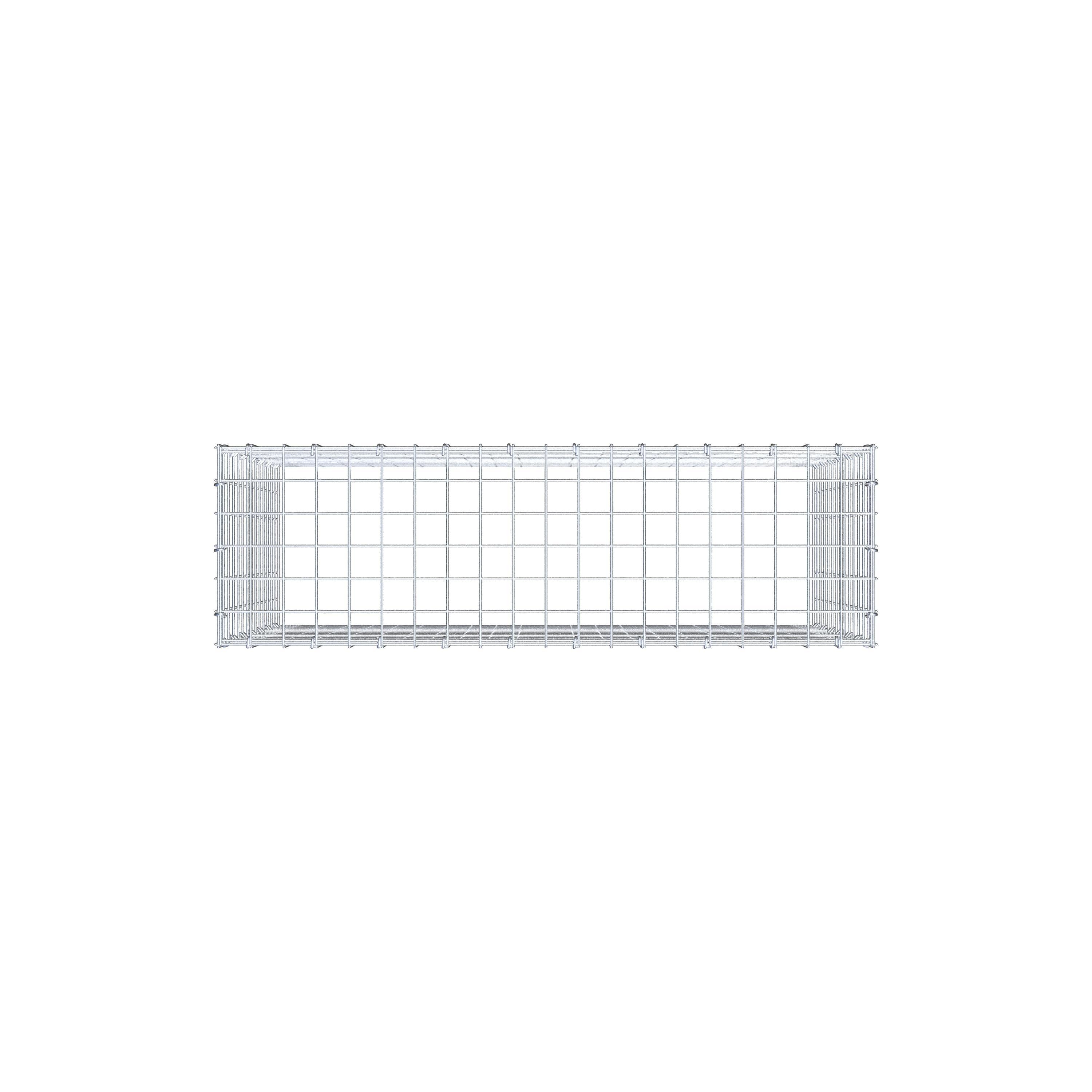 Typ 3 påbyggnadsgabion 100 cm x 70 cm x 30 cm (L x H x D), maskstorlek 5 cm x 5 cm, C-ring