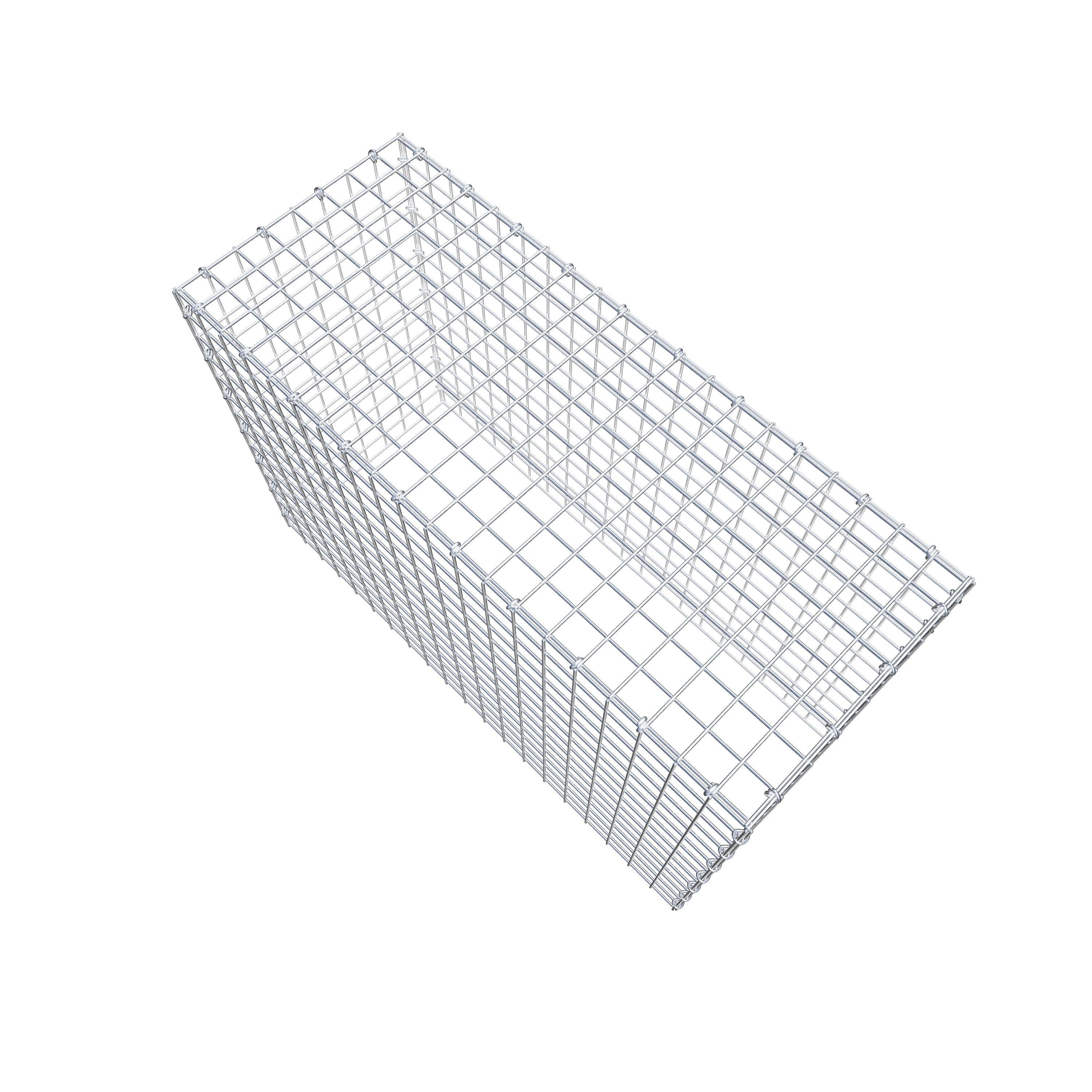 Typ 3 påbyggnadsgabion 100 cm x 70 cm x 40 cm (L x H x D), maskstorlek 5 cm x 5 cm, C-ring