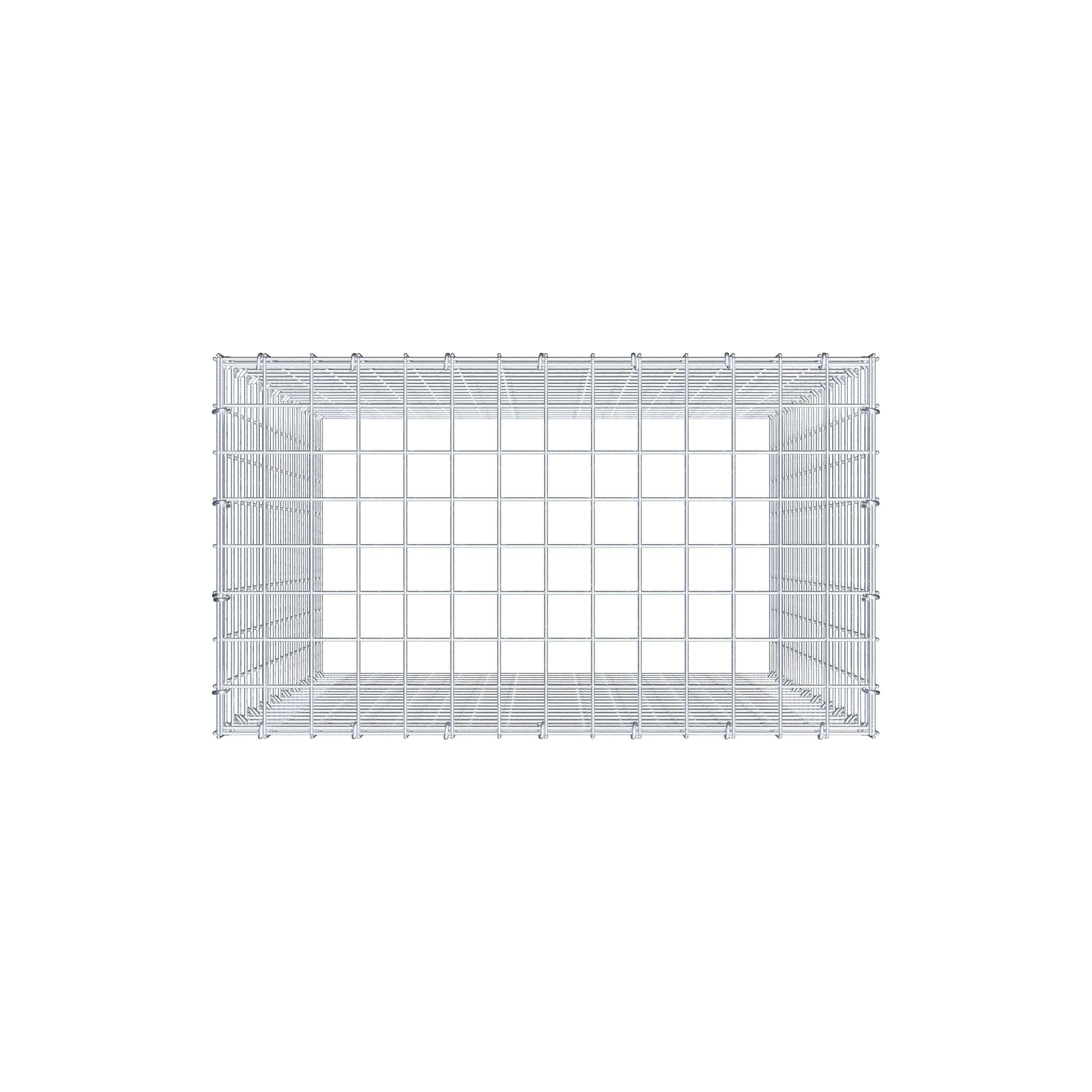 Typ 3 påbyggnadsgabion 100 cm x 70 cm x 40 cm (L x H x D), maskstorlek 5 cm x 5 cm, C-ring