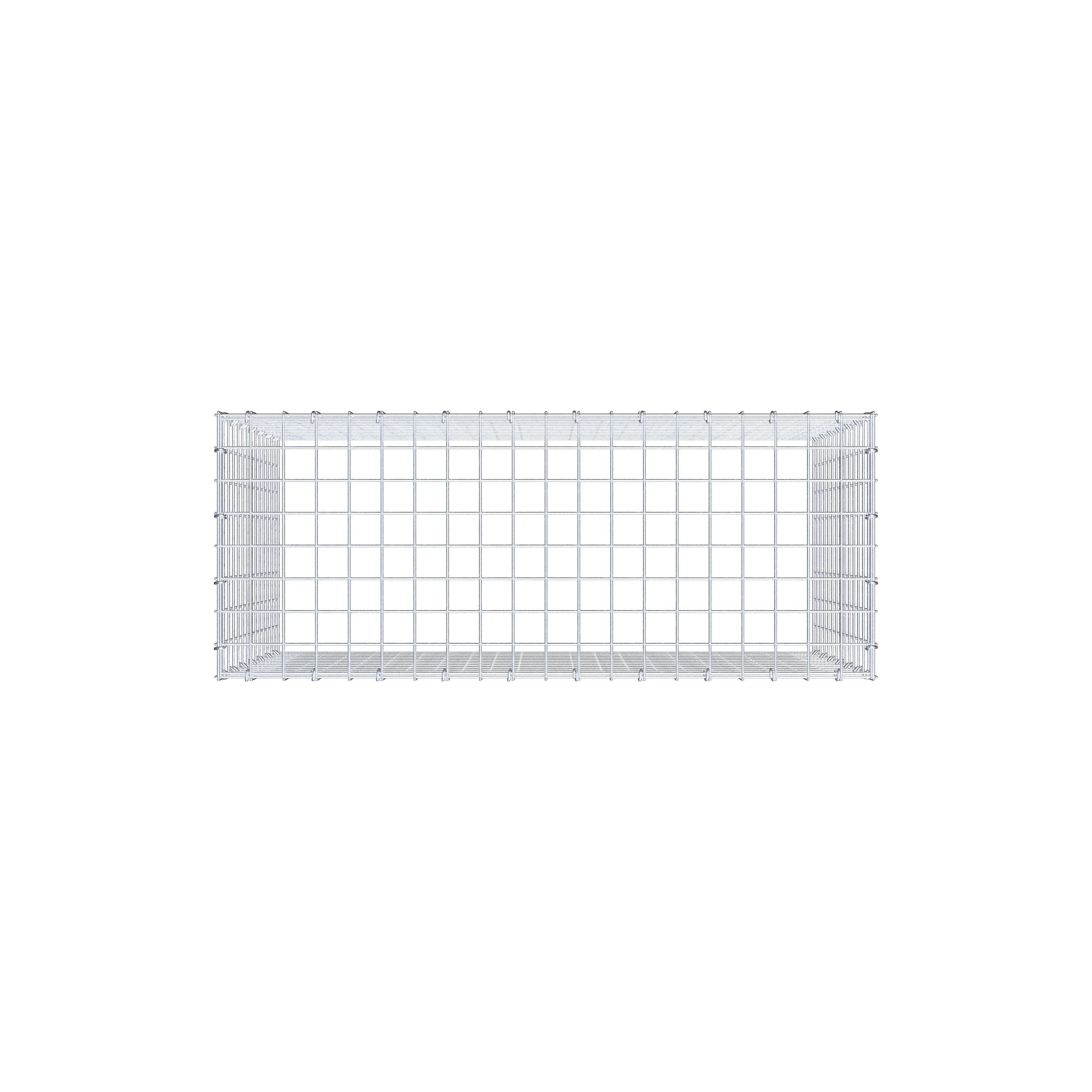 Typ 3 påbyggnadsgabion 100 cm x 70 cm x 40 cm (L x H x D), maskstorlek 5 cm x 5 cm, C-ring