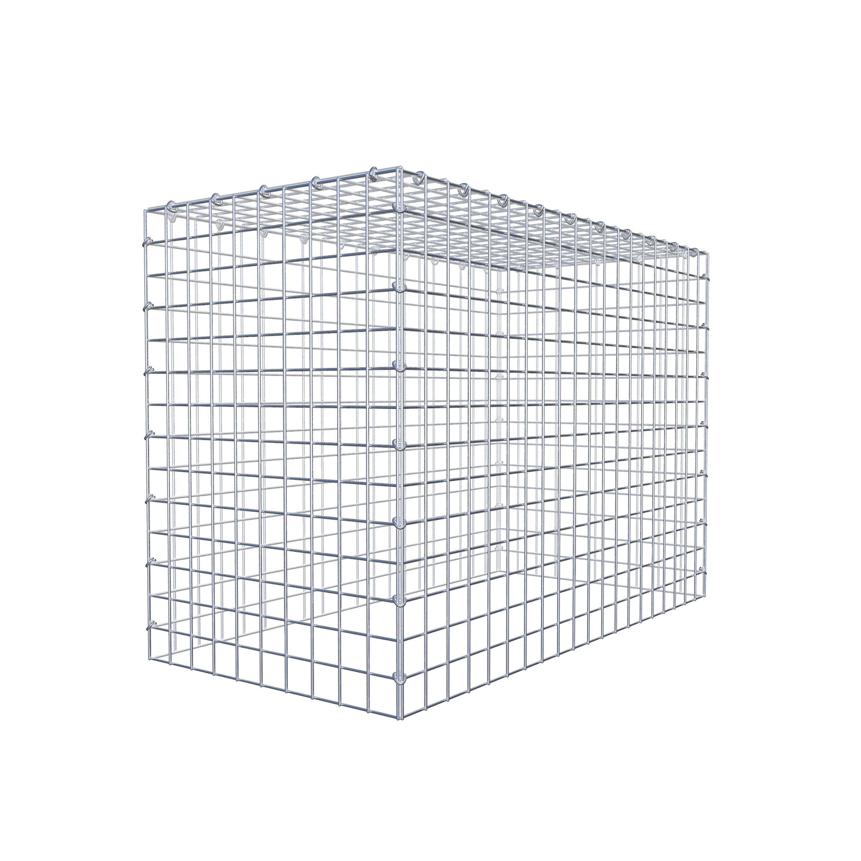 Typ 3 påbyggnadsgabion 100 cm x 70 cm x 50 cm (L x H x D), maskstorlek 5 cm x 5 cm, C-ring