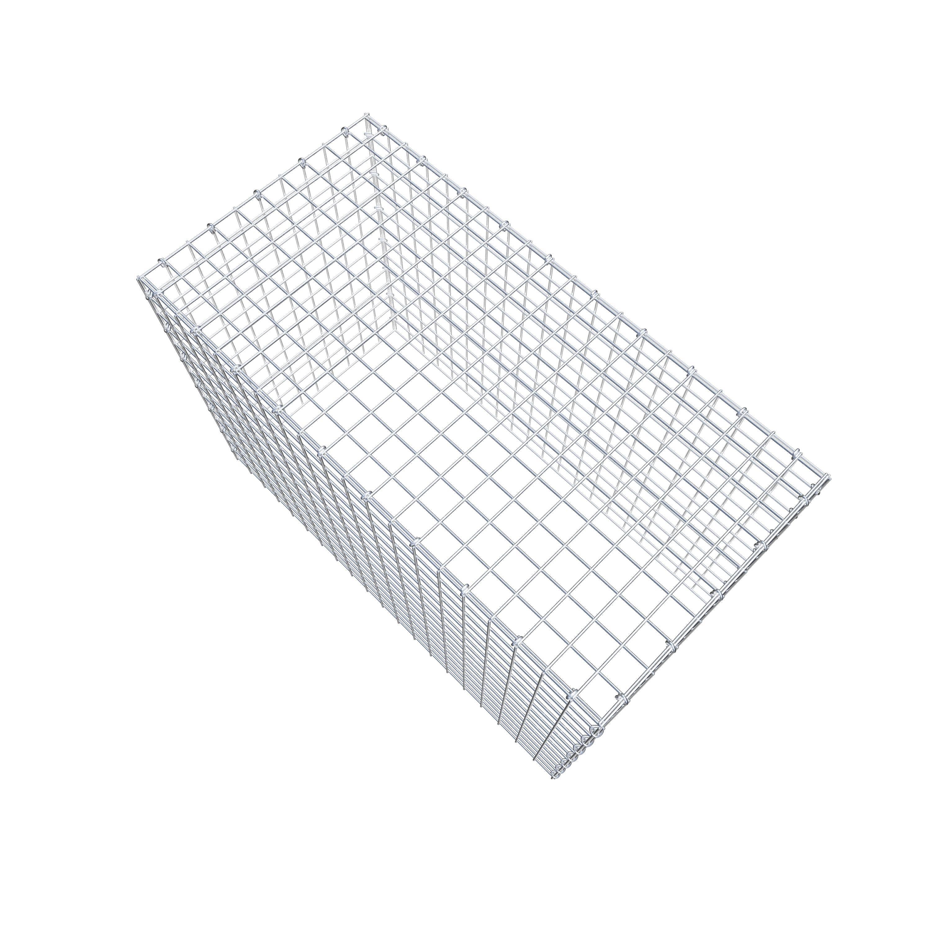 Typ 3 påbyggnadsgabion 100 cm x 70 cm x 50 cm (L x H x D), maskstorlek 5 cm x 5 cm, C-ring