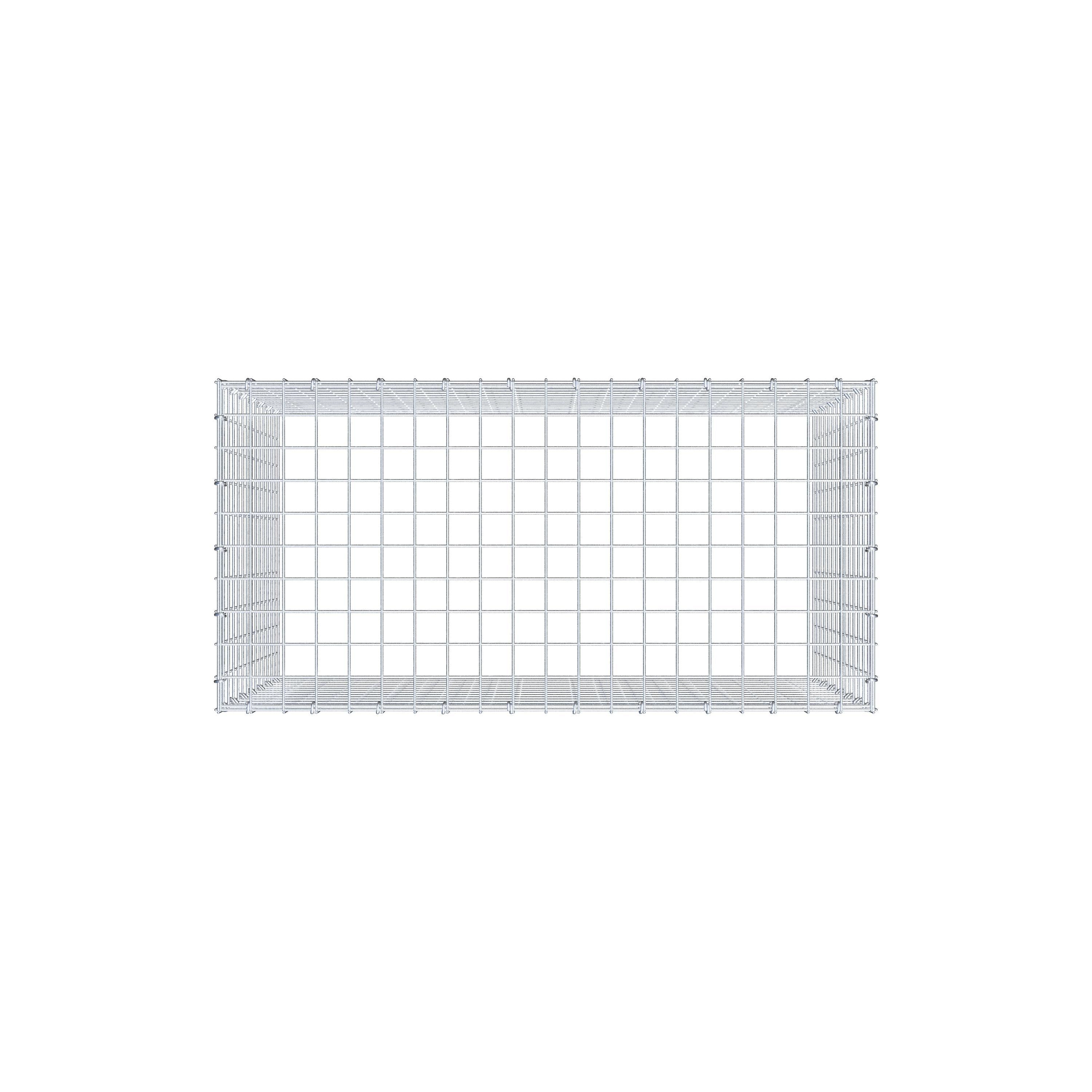 Typ 3 påbyggnadsgabion 100 cm x 70 cm x 50 cm (L x H x D), maskstorlek 5 cm x 5 cm, C-ring