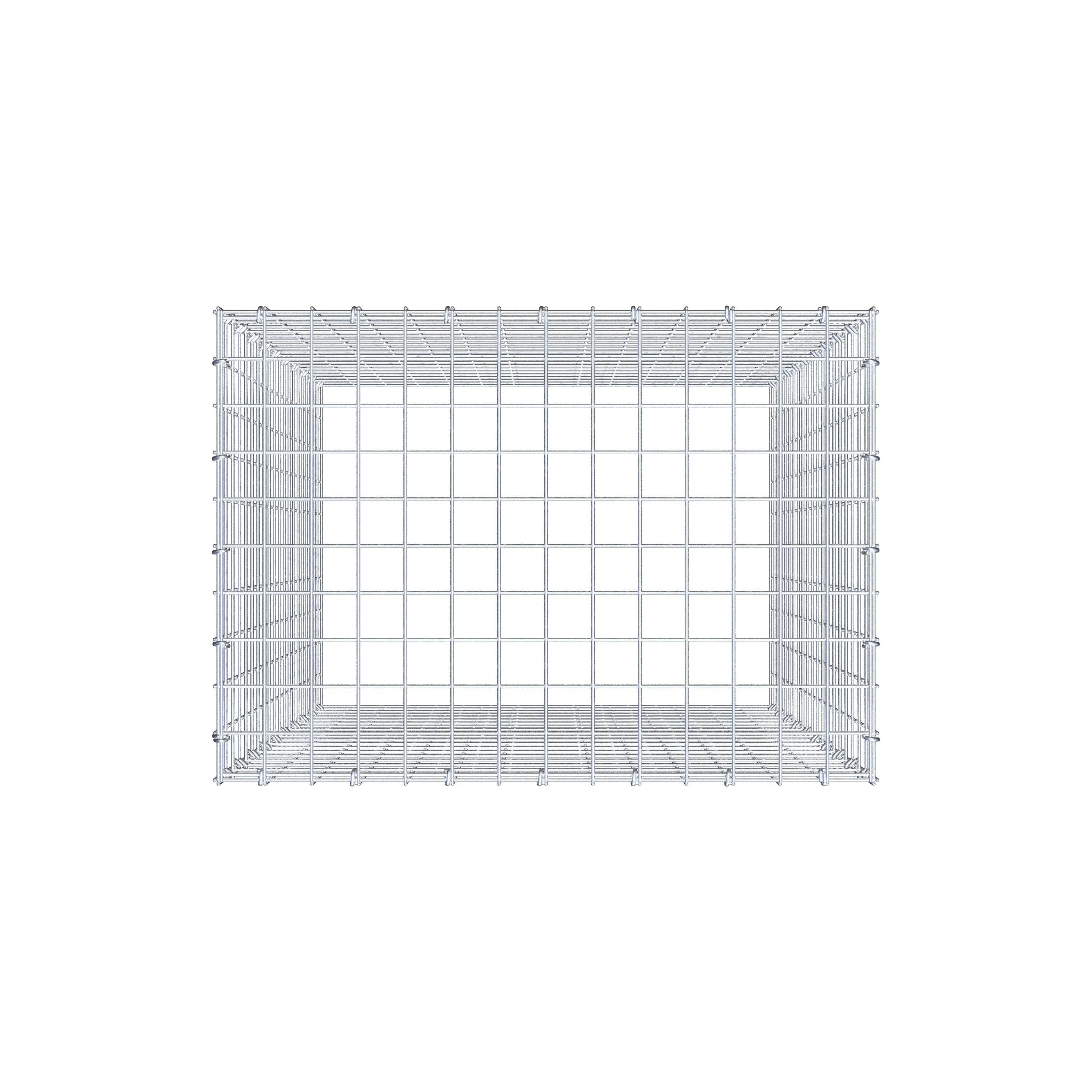 Typ 3 påbyggnadsgabion 100 cm x 70 cm x 50 cm (L x H x D), maskstorlek 5 cm x 5 cm, C-ring