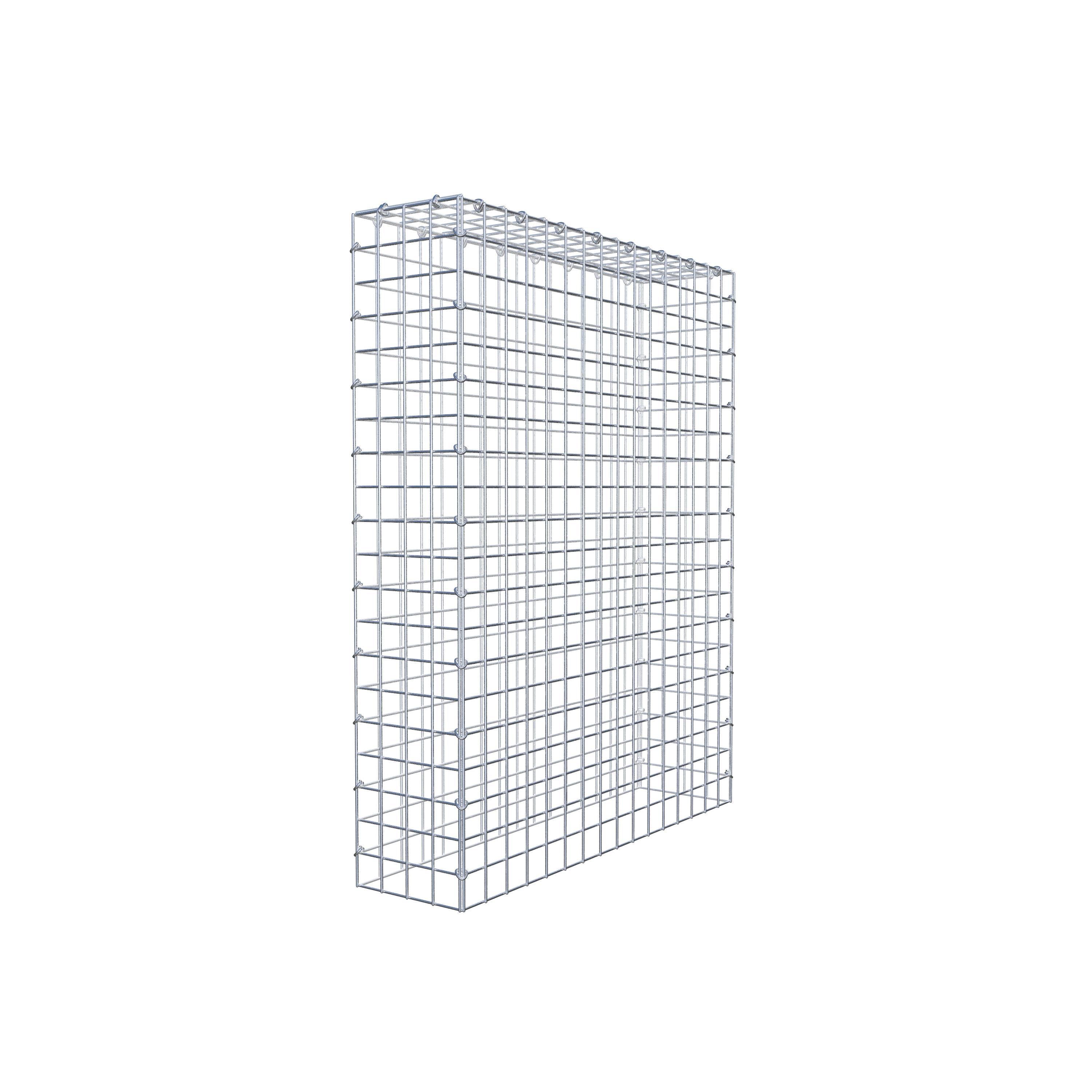 Typ 3 påbyggnadsgabion 100 cm x 80 cm x 20 cm (L x H x D), maskstorlek 5 cm x 5 cm, C-ring