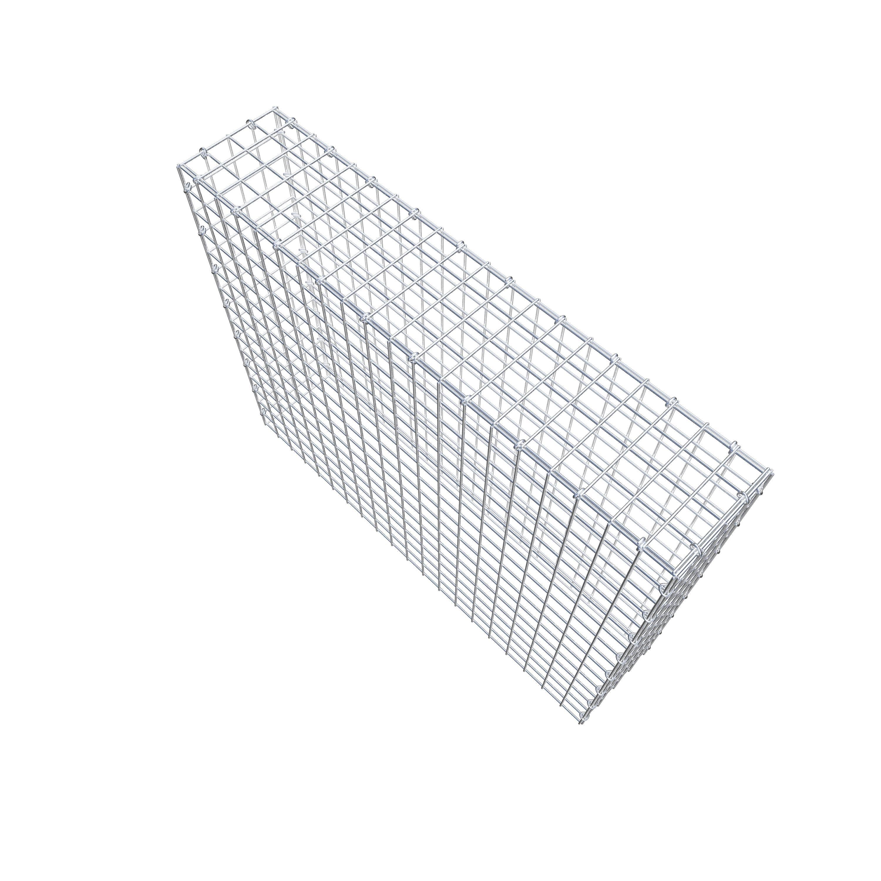 Typ 3 påbyggnadsgabion 100 cm x 80 cm x 20 cm (L x H x D), maskstorlek 5 cm x 5 cm, C-ring