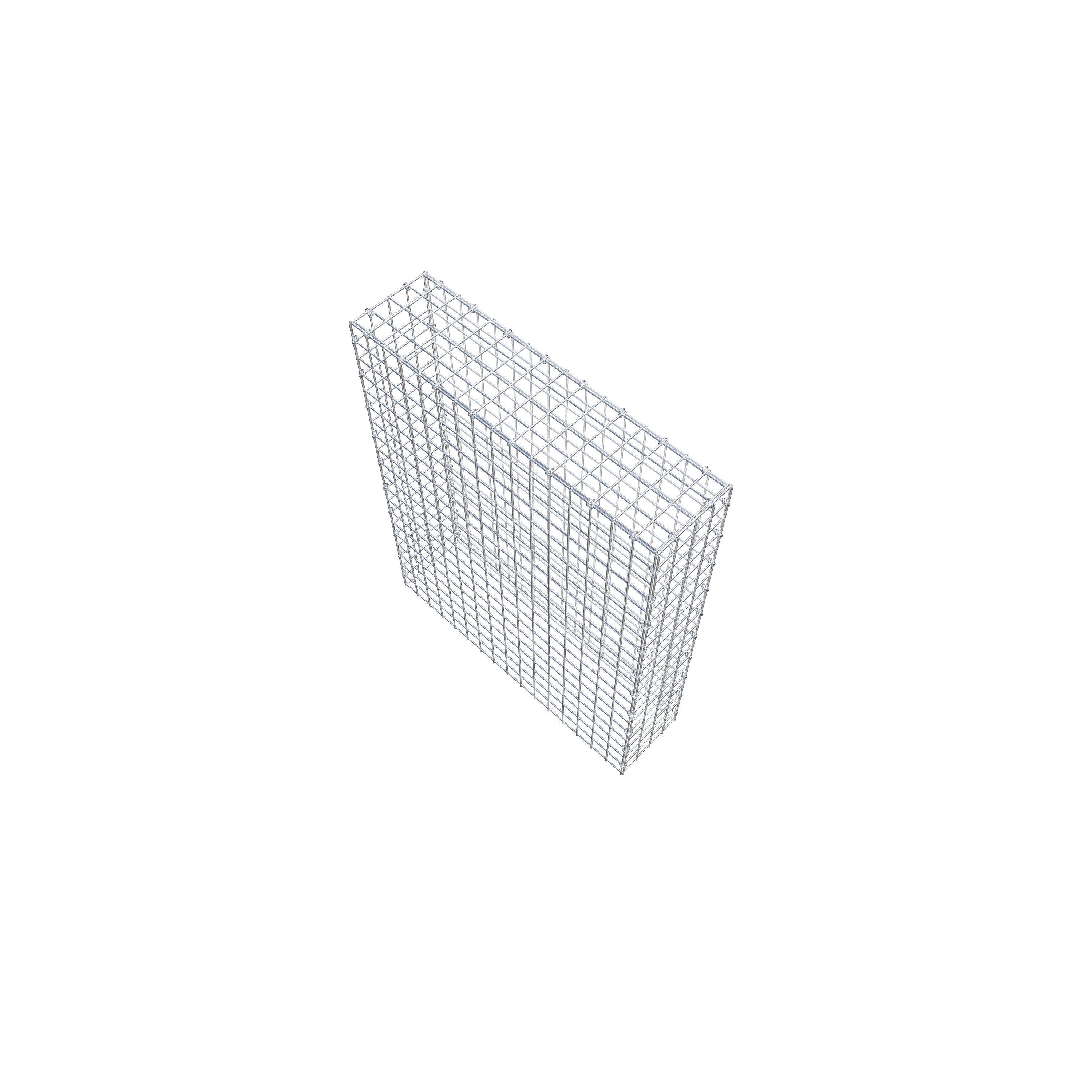 Typ 3 påbyggnadsgabion 100 cm x 80 cm x 20 cm (L x H x D), maskstorlek 5 cm x 5 cm, C-ring