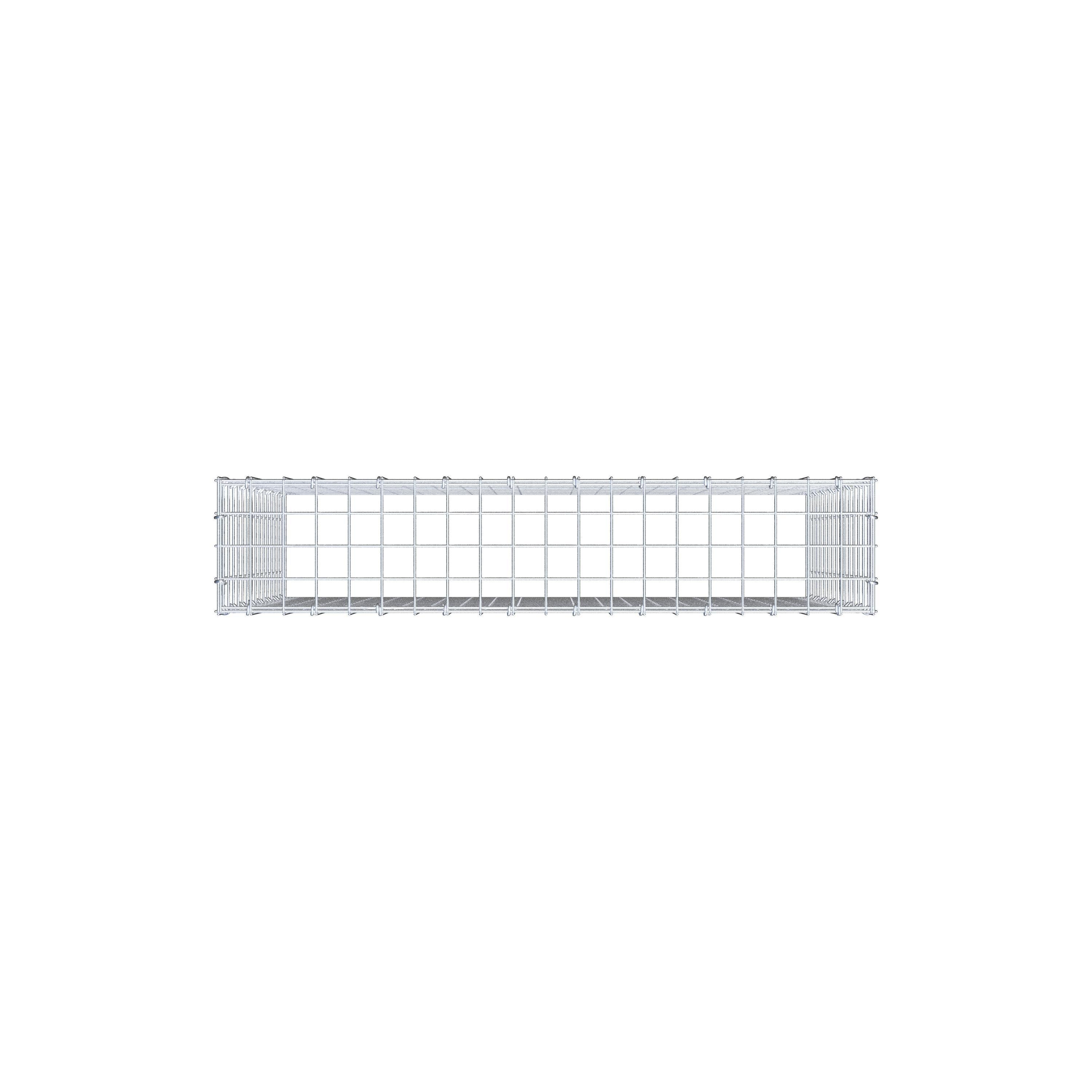 Typ 3 påbyggnadsgabion 100 cm x 80 cm x 20 cm (L x H x D), maskstorlek 5 cm x 5 cm, C-ring