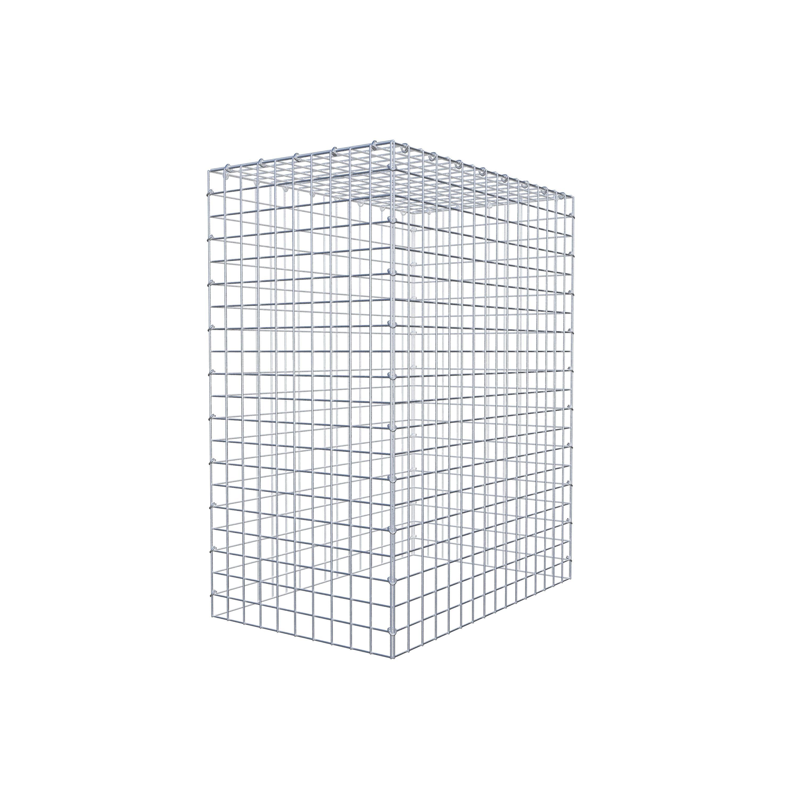 Typ 3 påbyggnadsgabion 100 cm x 80 cm x 50 cm (L x H x D), maskstorlek 5 cm x 5 cm, C-ring