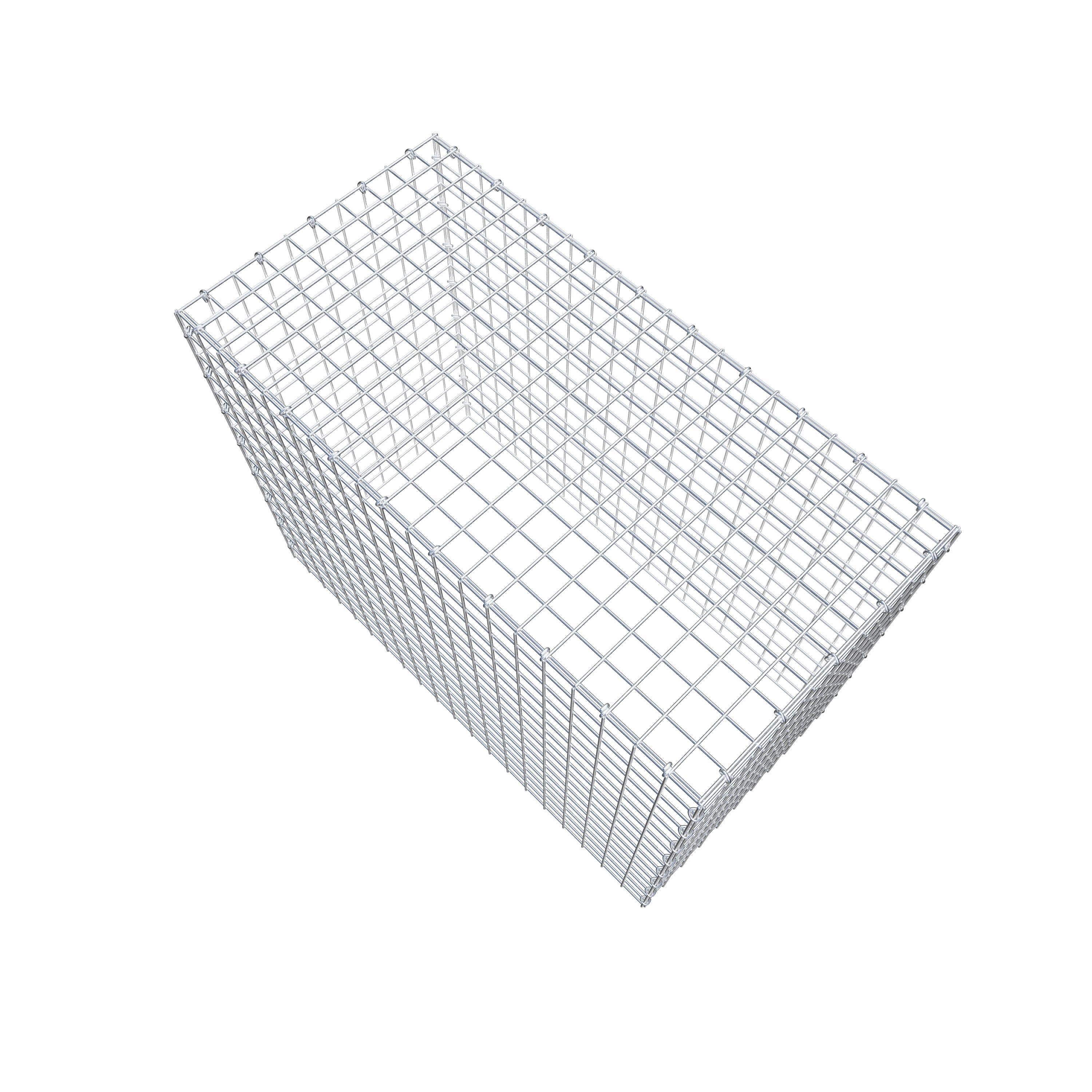 Typ 3 påbyggnadsgabion 100 cm x 80 cm x 50 cm (L x H x D), maskstorlek 5 cm x 5 cm, C-ring