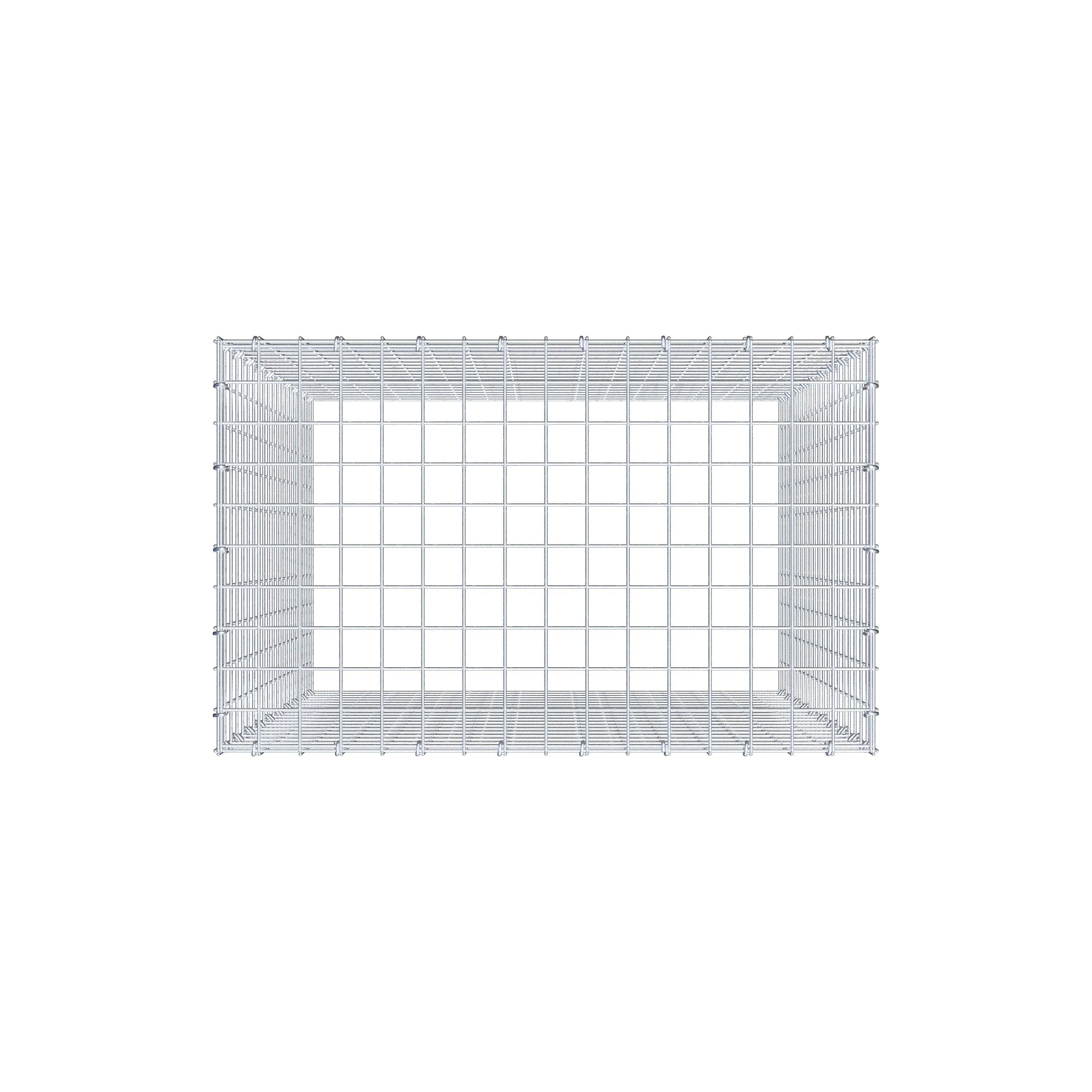 Typ 3 påbyggnadsgabion 100 cm x 80 cm x 50 cm (L x H x D), maskstorlek 5 cm x 5 cm, C-ring