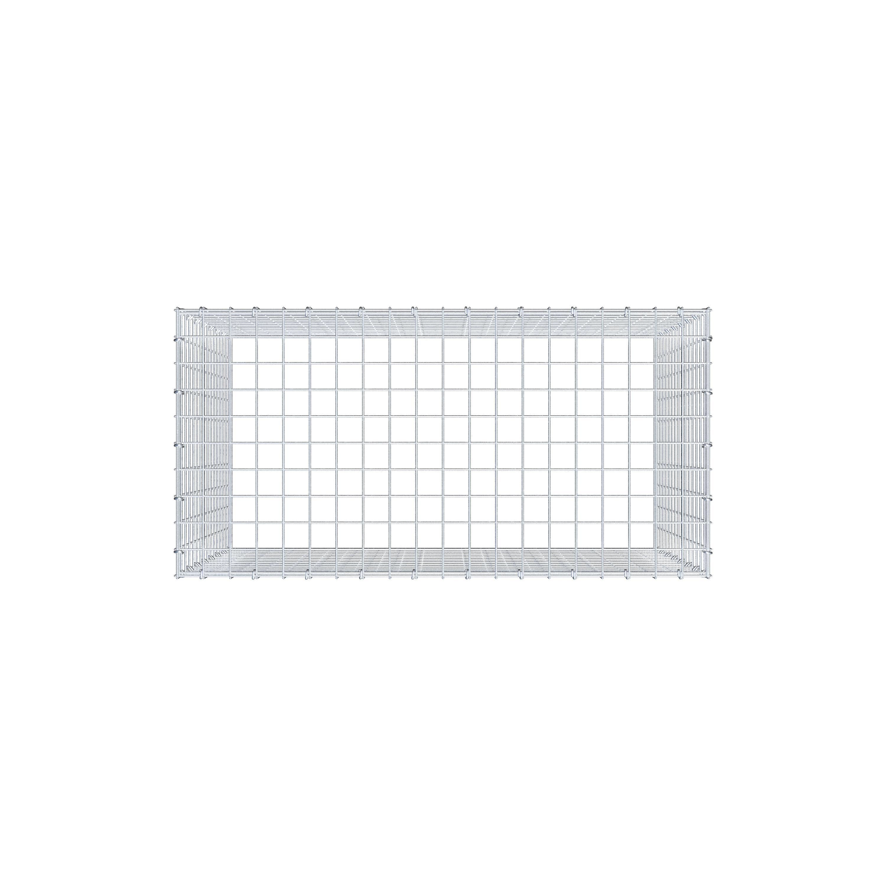 Typ 3 påbyggnadsgabion 100 cm x 80 cm x 50 cm (L x H x D), maskstorlek 5 cm x 5 cm, C-ring