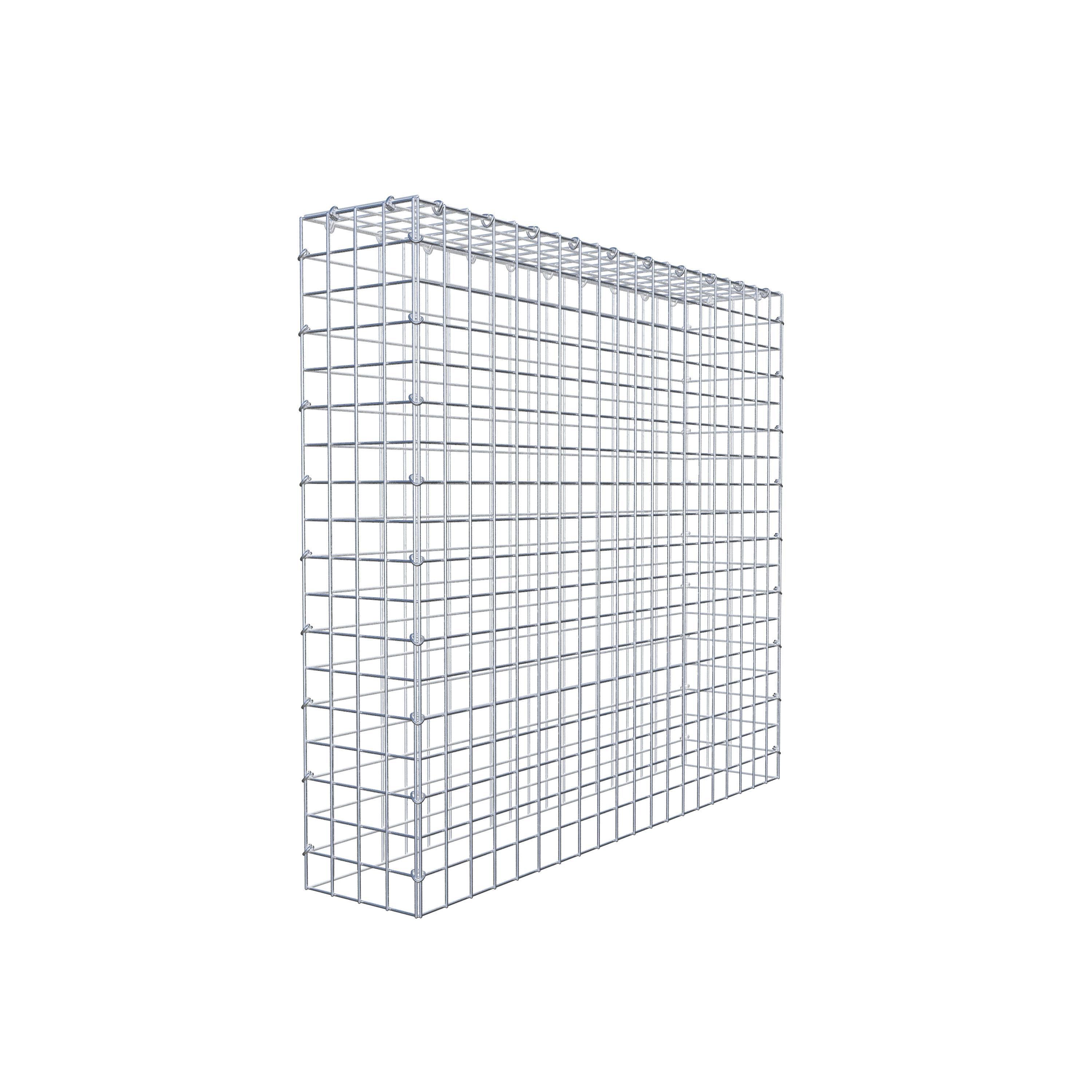 Monteret gabion type 3 100 cm x 90 cm x 20 cm (L x H x D), maskestørrelse 5 cm x 5 cm, C-ring