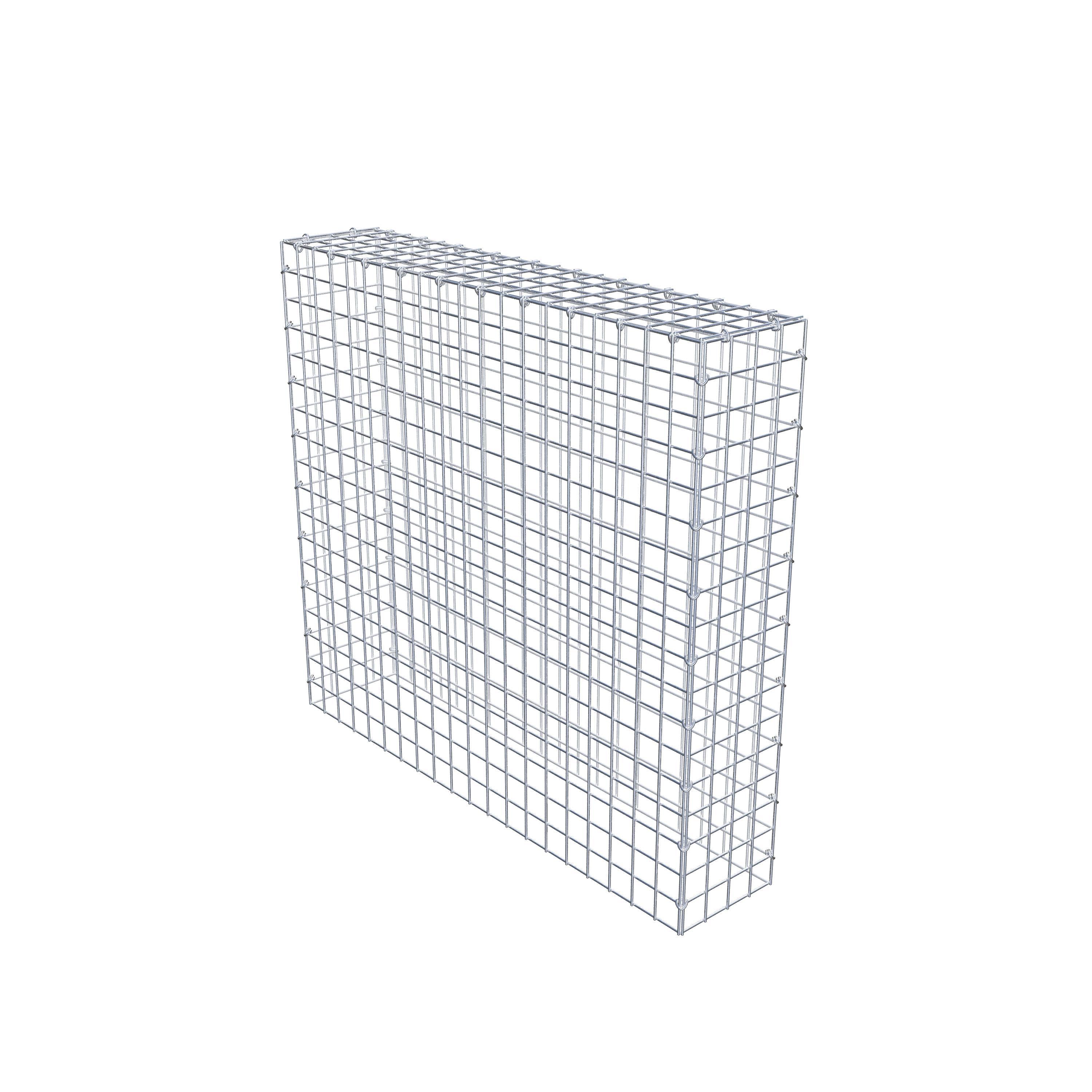 Monteret gabion type 3 100 cm x 90 cm x 20 cm (L x H x D), maskestørrelse 5 cm x 5 cm, C-ring