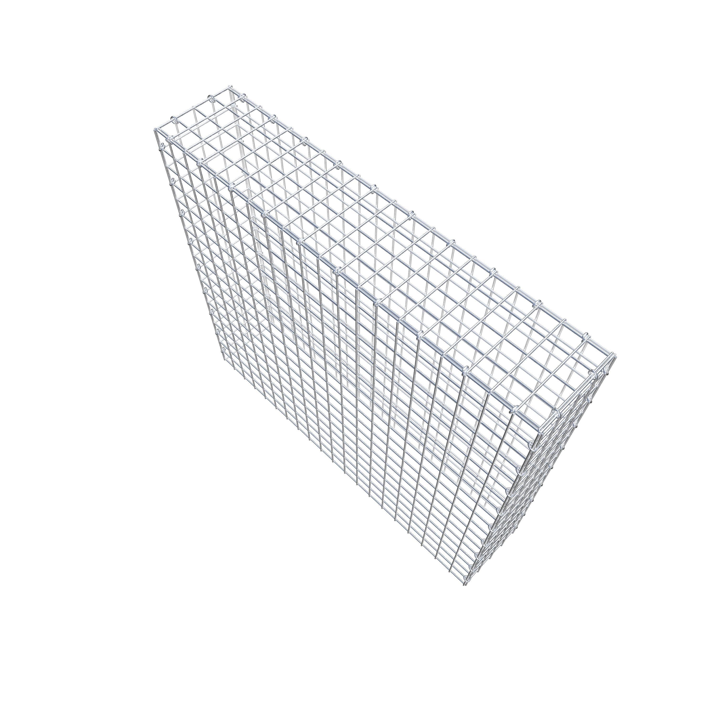 Typ 3 påbyggnadsgabion 100 cm x 90 cm x 20 cm (L x H x D), maskstorlek 5 cm x 5 cm, C-ring