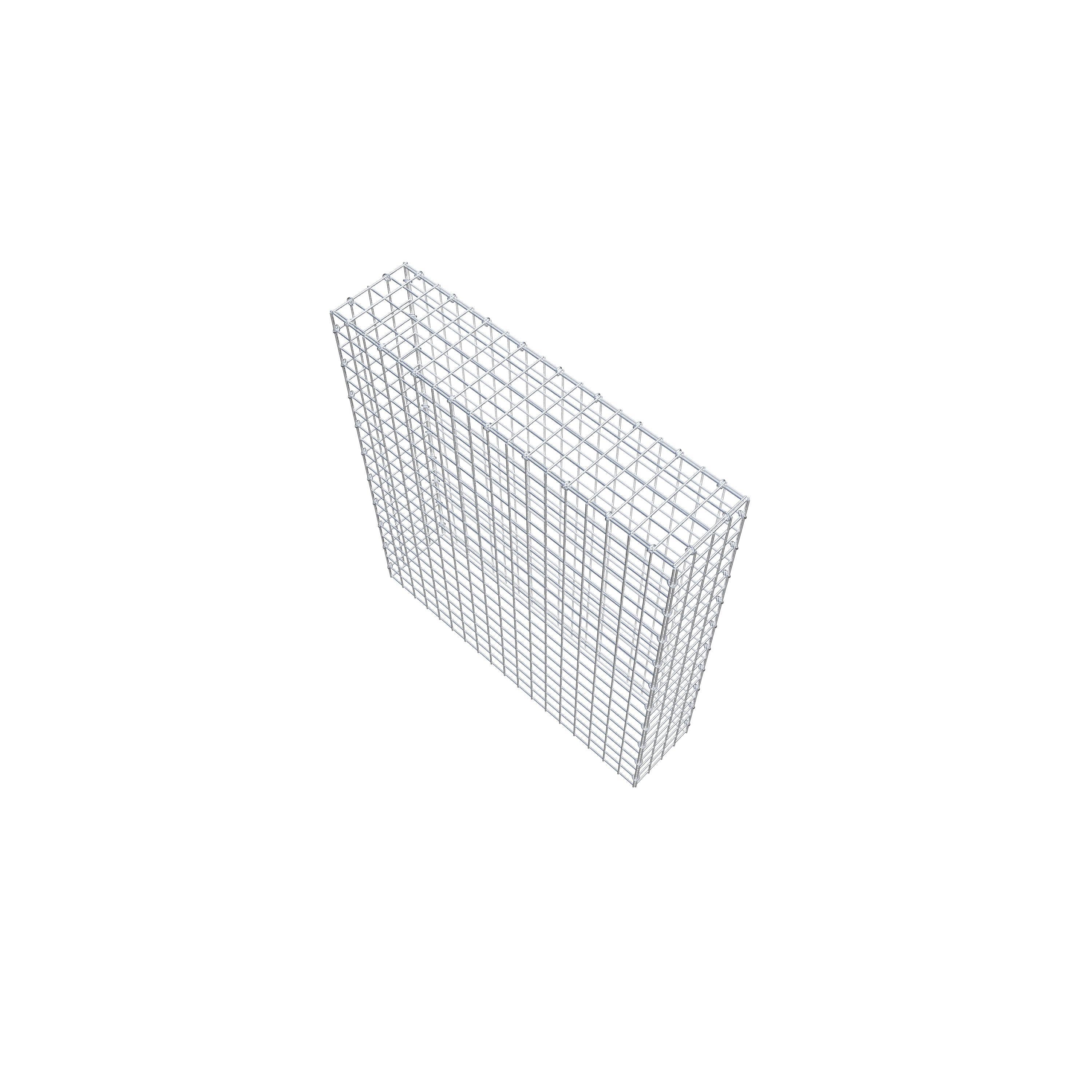 Monteret gabion type 3 100 cm x 90 cm x 20 cm (L x H x D), maskestørrelse 5 cm x 5 cm, C-ring