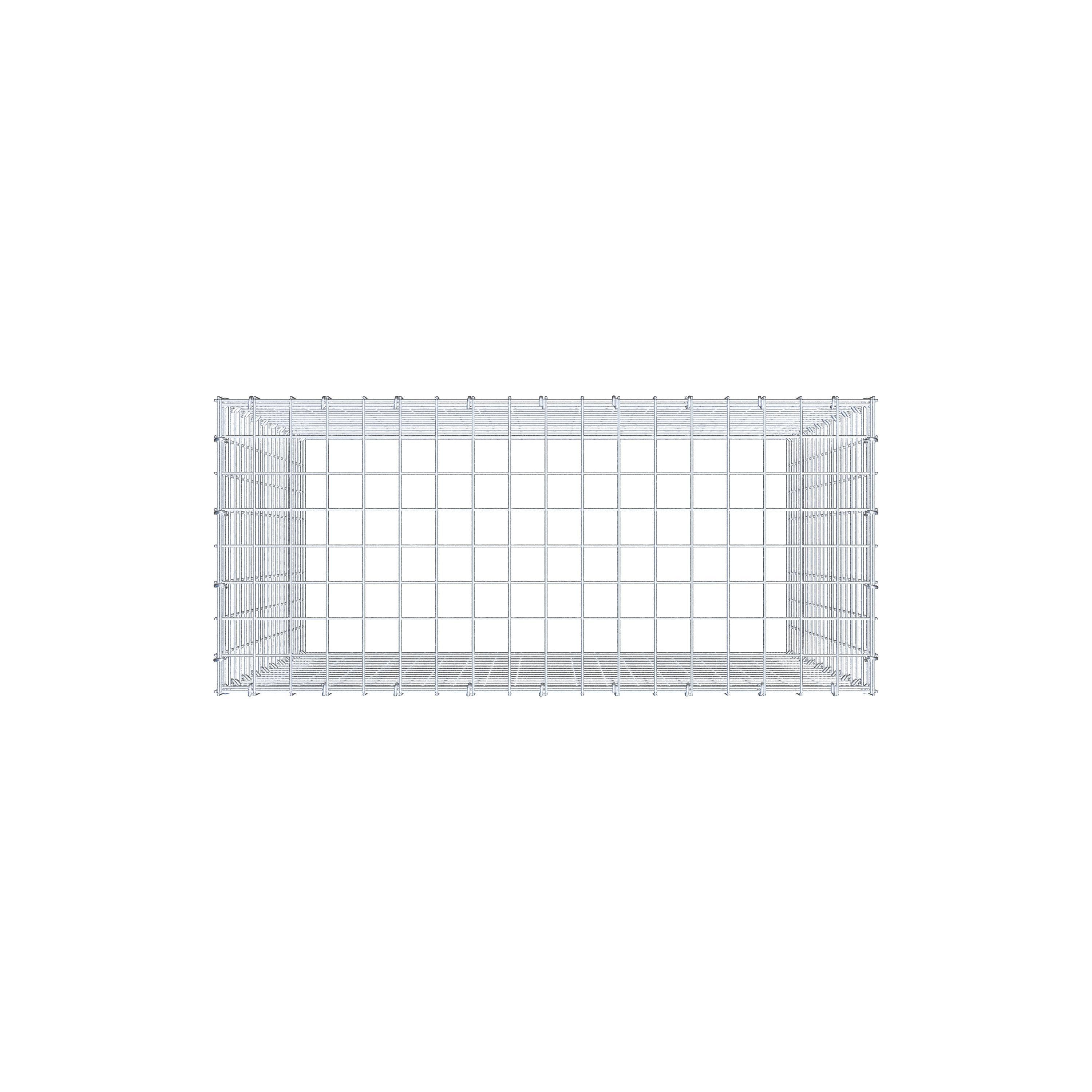 Typ 3 påbyggnadsgabion 100 cm x 90 cm x 40 cm (L x H x D), maskstorlek 5 cm x 5 cm, C-ring