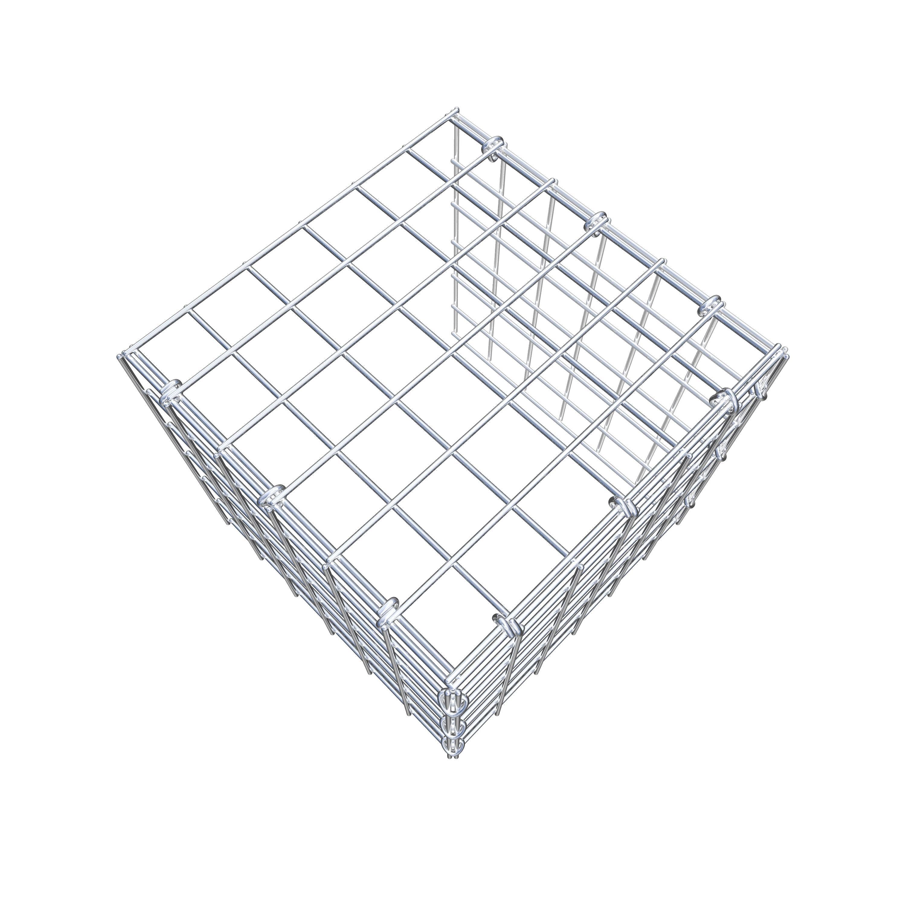 Mounted gabion type 4 30 cm x 30 cm x 30 cm (L x H x D), mesh size 5 cm x 5 cm, C-ring