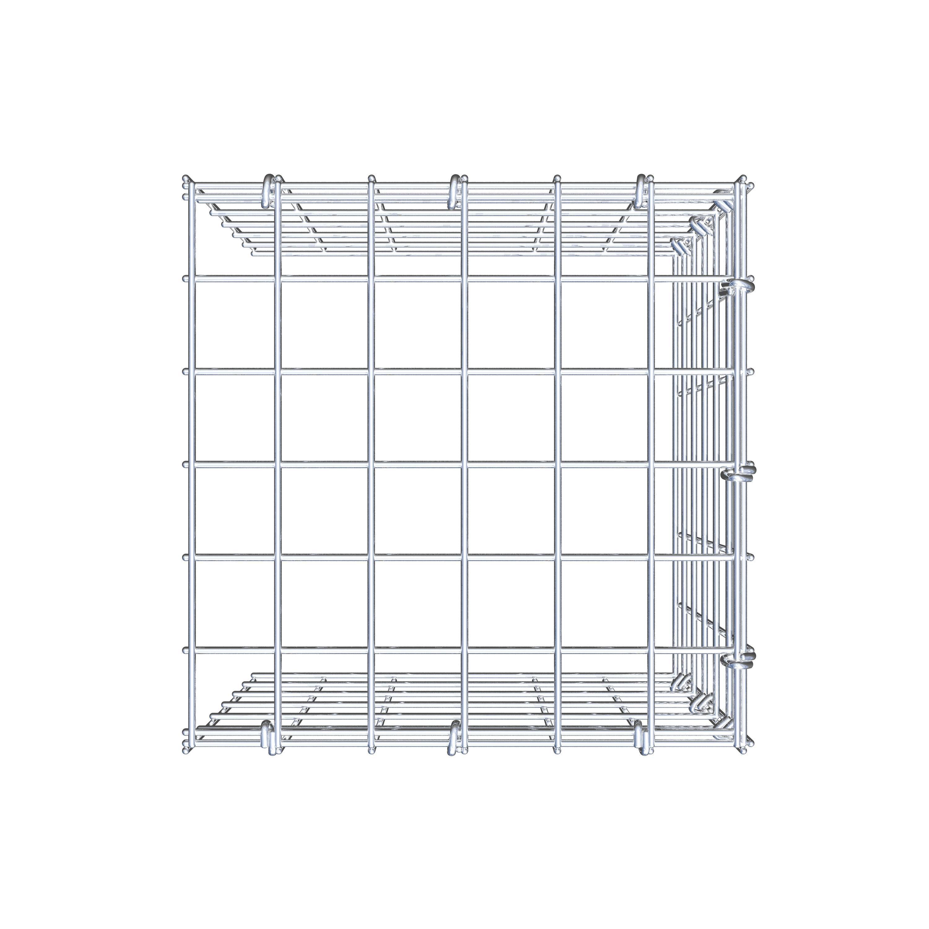 Mounted gabion type 4 30 cm x 30 cm x 30 cm (L x H x D), mesh size 5 cm x 5 cm, C-ring