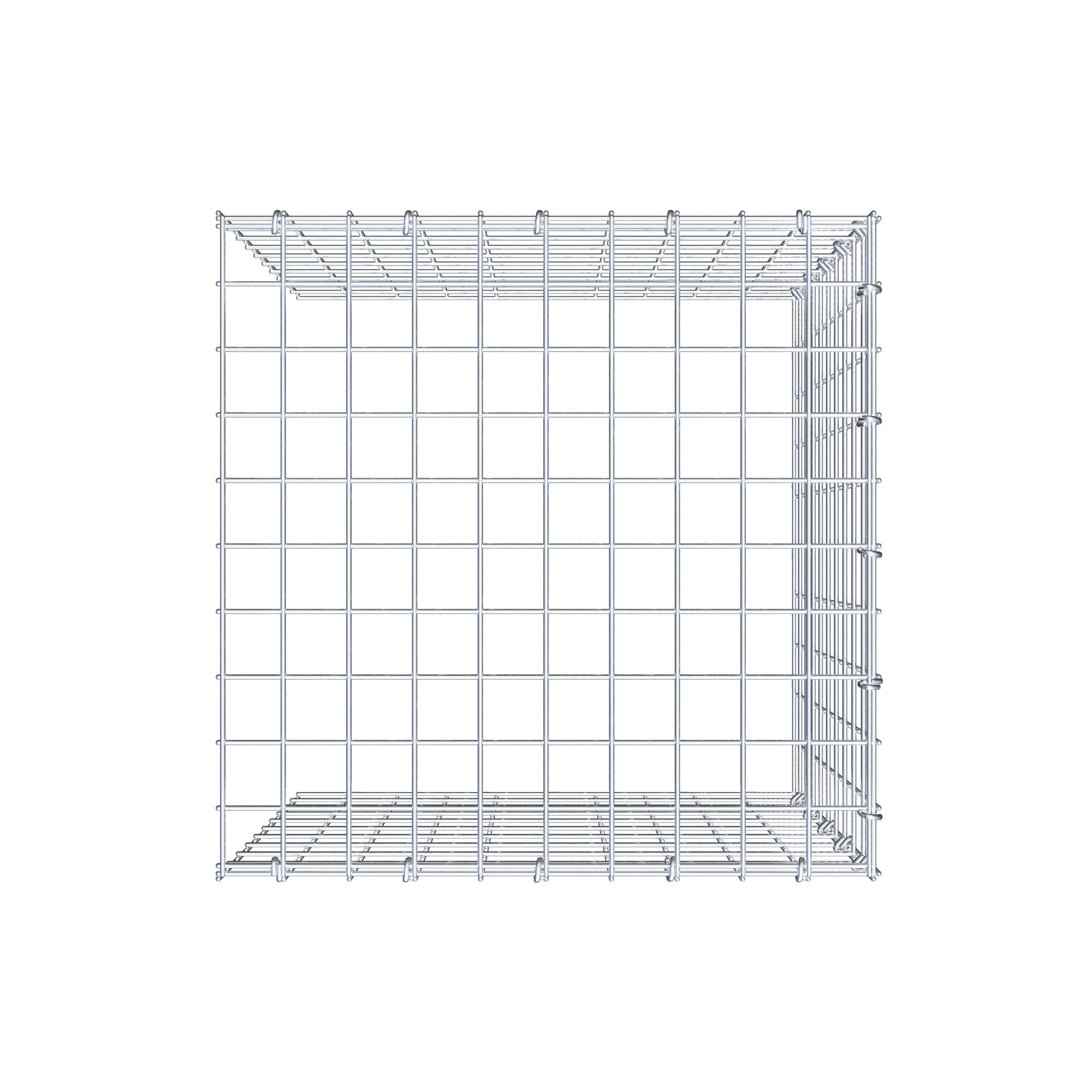 Mounted gabion type 4 50 cm x 50 cm x 50 cm (L x H x D), mesh size 5 cm x 5 cm, C-ring