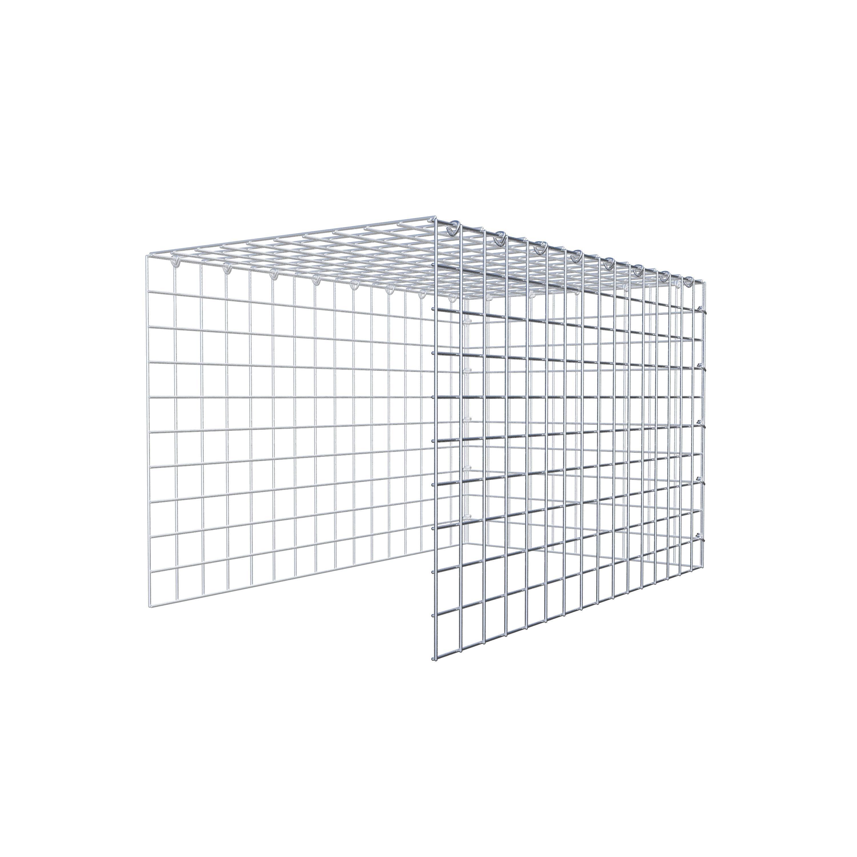 Mounted gabion type 4 80 cm x 50 cm x 50 cm (L x H x D), mesh size 5 cm x 5 cm, C-ring