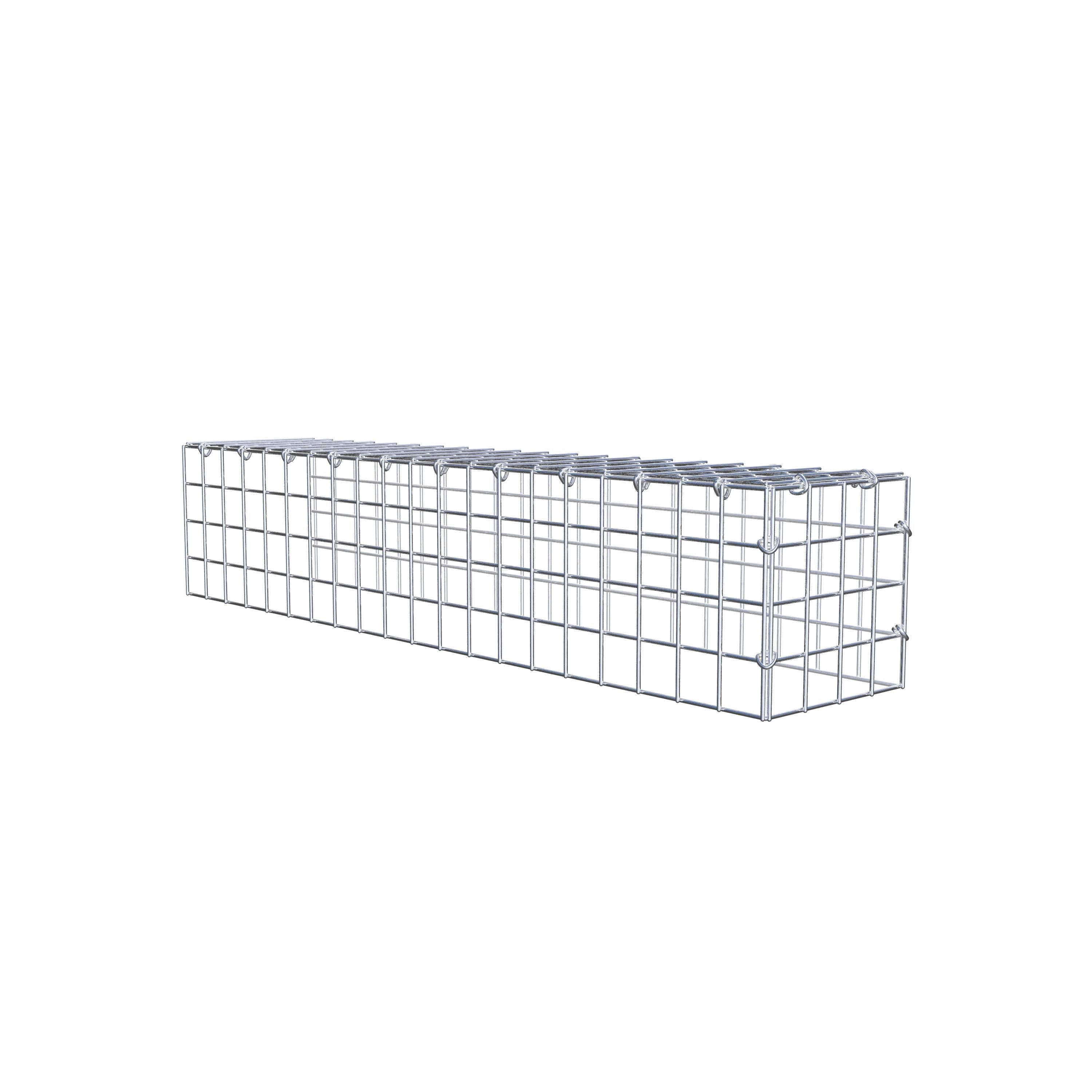 Extra gabion typ 4 100 cm x 20 cm x 20 cm (L x H x D), maskstorlek 5 cm x 5 cm, C-ring