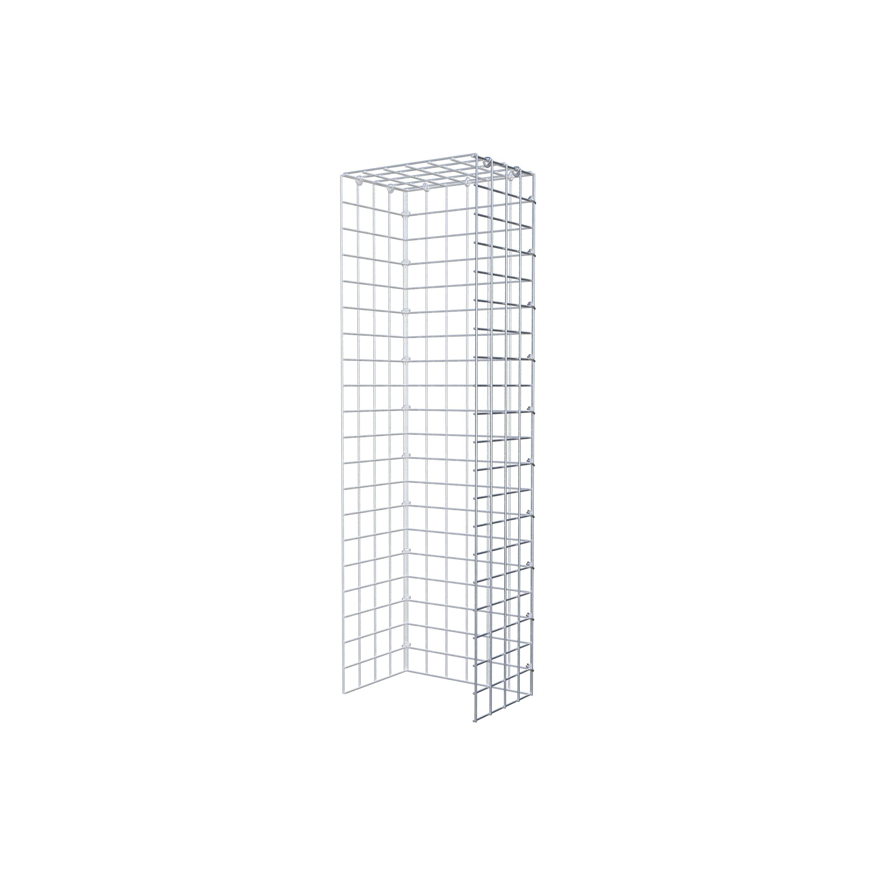 Fästbar gabion typ 4 100 cm x 20 cm x 30 cm (L x H x D), maskstorlek 5 cm x 5 cm, C-ring