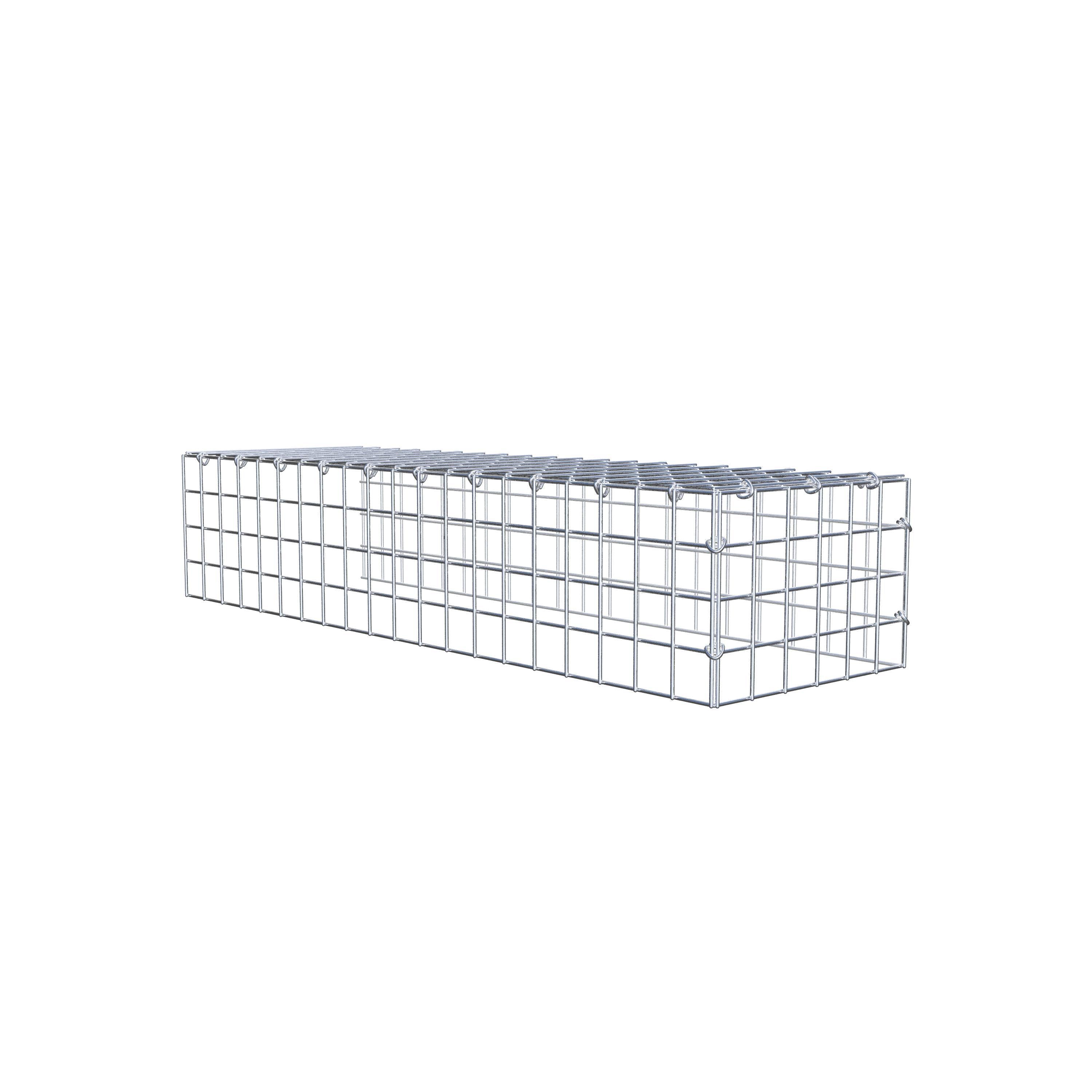 Monteret gabion type 4 100 cm x 20 cm x 30 cm (L x H x D), maskestørrelse 5 cm x 5 cm, C-ring