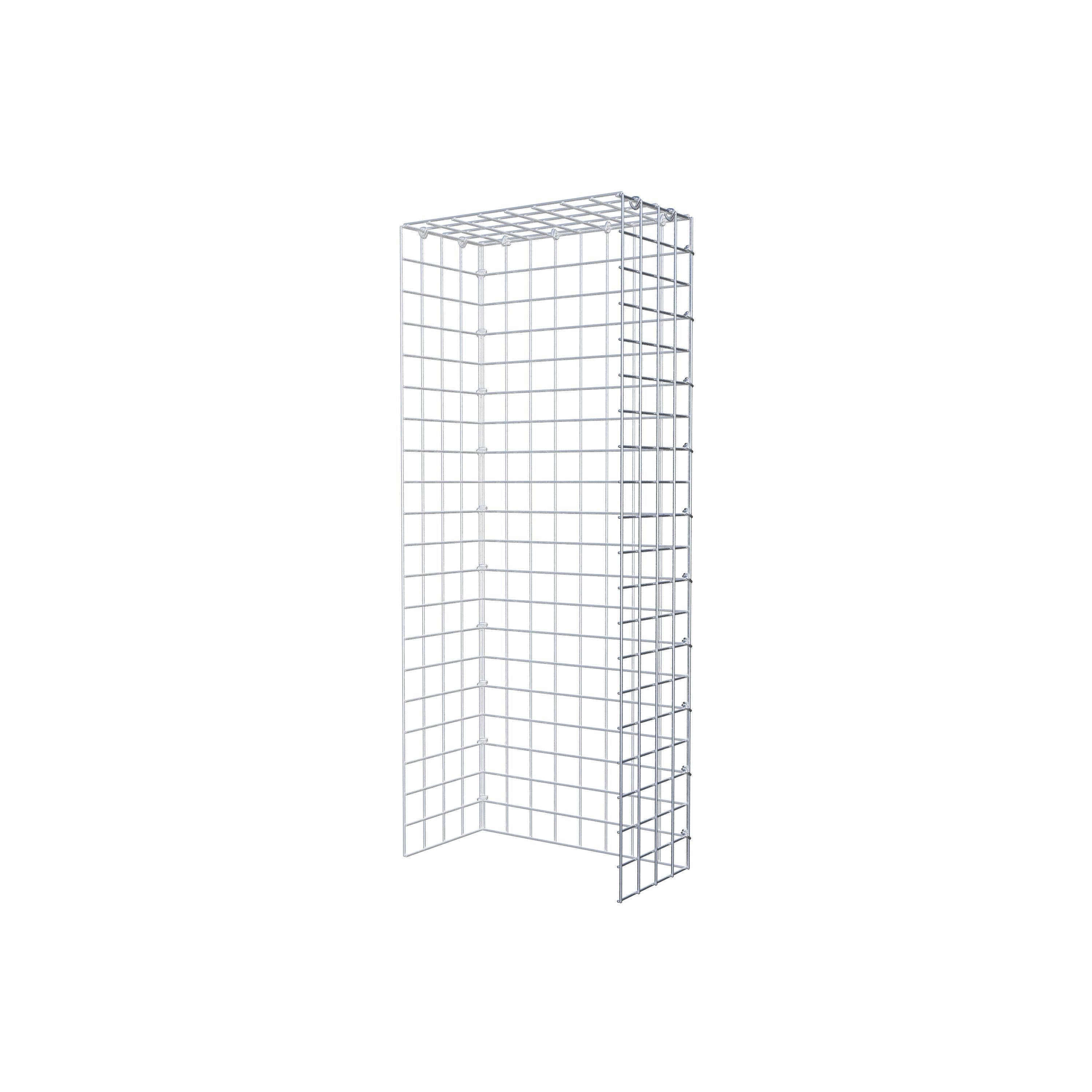 Typ 4 påbyggnadsgabion 100 cm x 20 cm x 40 cm (L x H x D), maskstorlek 5 cm x 5 cm, C-ring