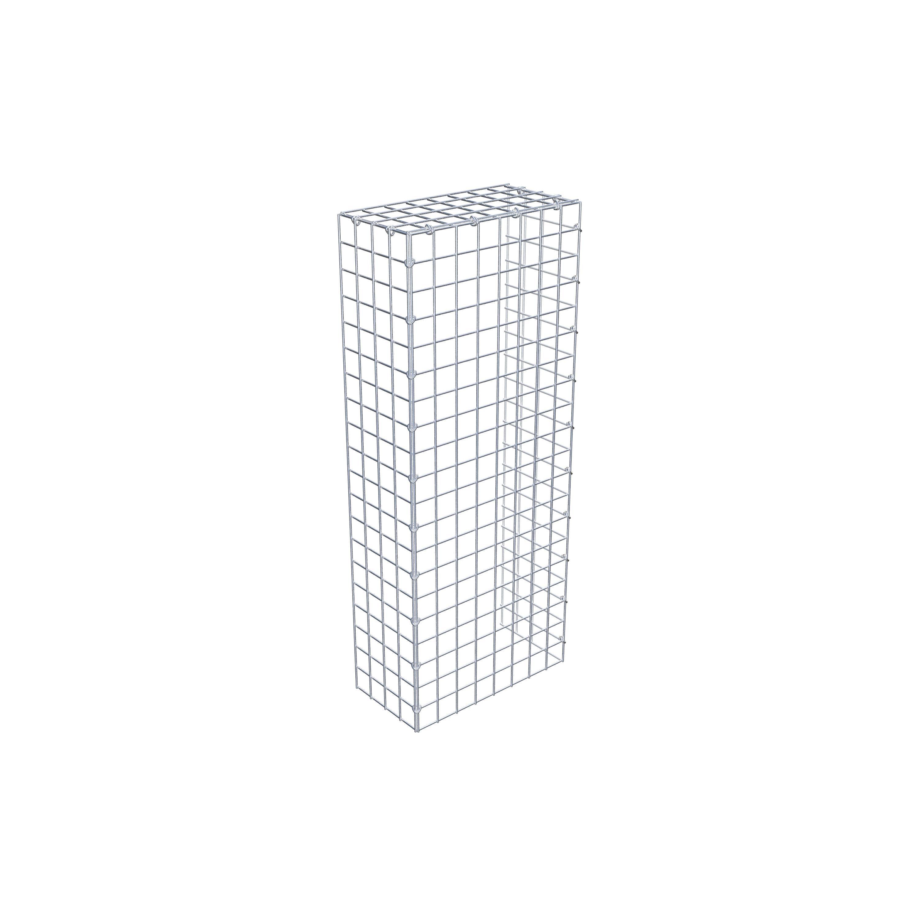 Typ 4 påbyggnadsgabion 100 cm x 20 cm x 40 cm (L x H x D), maskstorlek 5 cm x 5 cm, C-ring