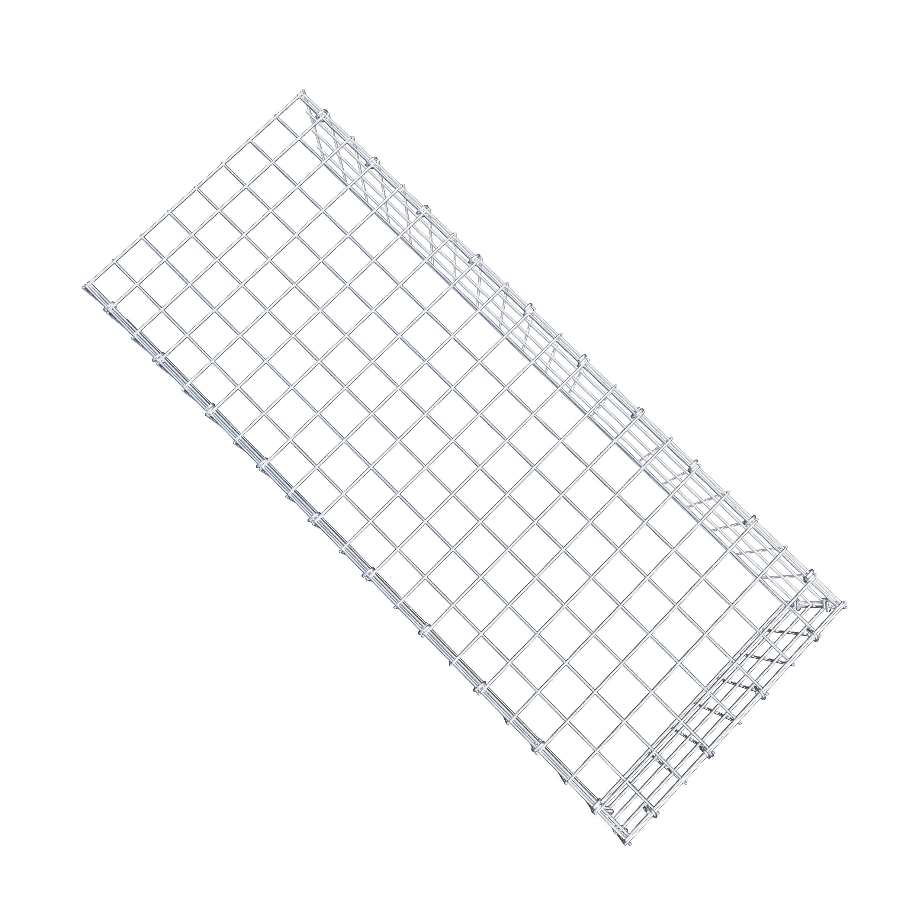 Typ 4 påbyggnadsgabion 100 cm x 20 cm x 40 cm (L x H x D), maskstorlek 5 cm x 5 cm, C-ring