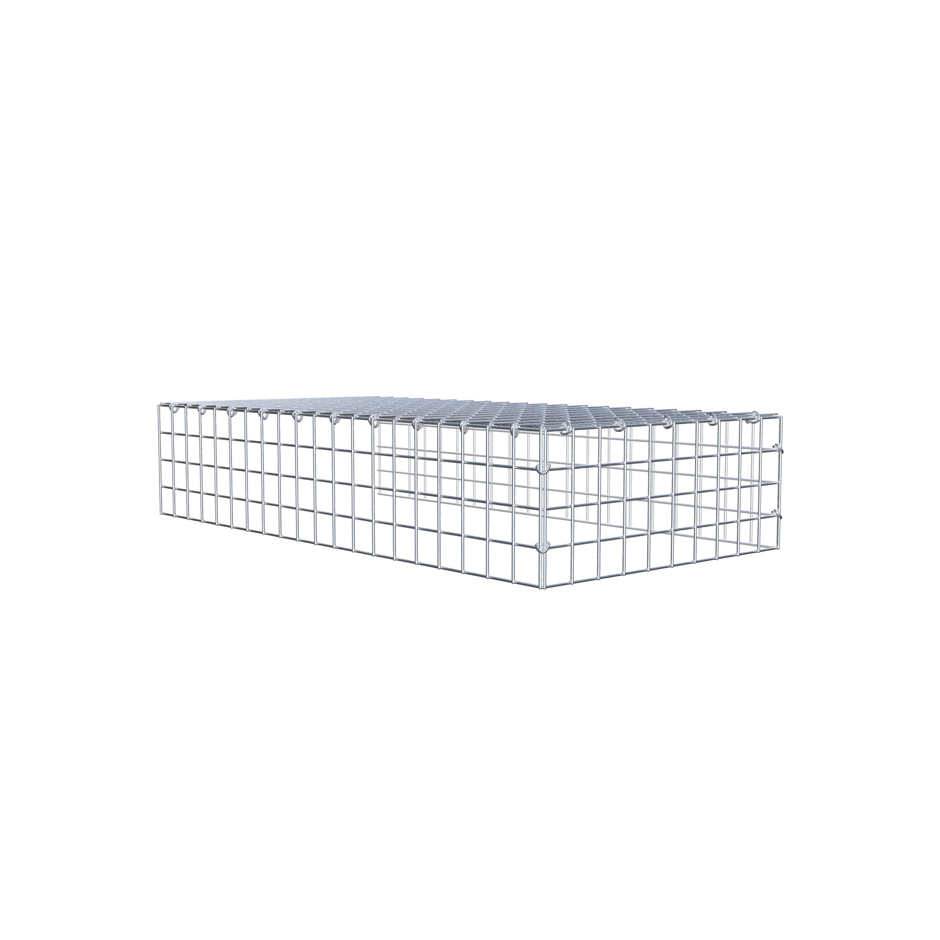 Fästbar gabion typ 4 100 cm x 20 cm x 50 cm (L x H x D), maskstorlek 5 cm x 5 cm, C-ring