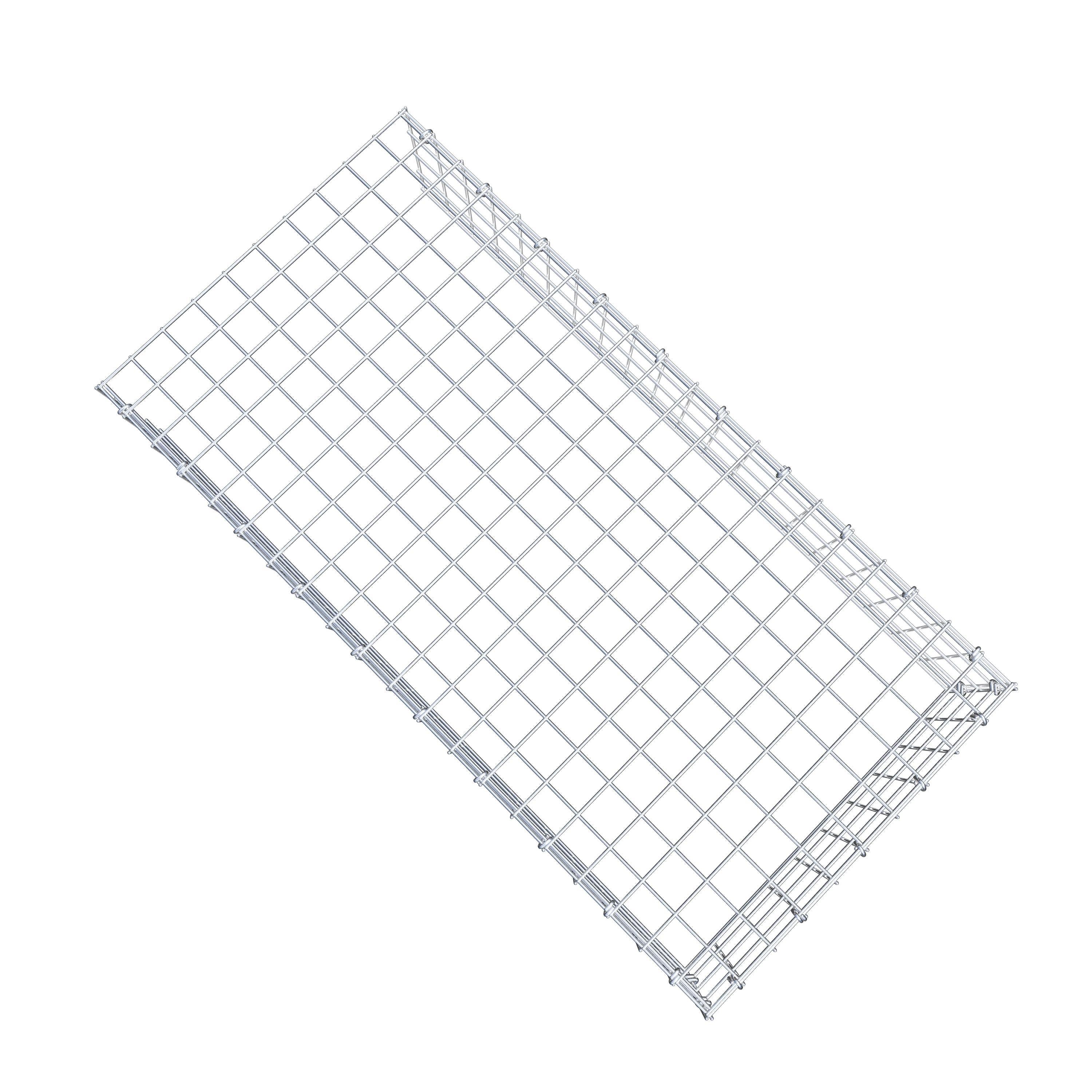 Fästbar gabion typ 4 100 cm x 20 cm x 50 cm (L x H x D), maskstorlek 5 cm x 5 cm, C-ring