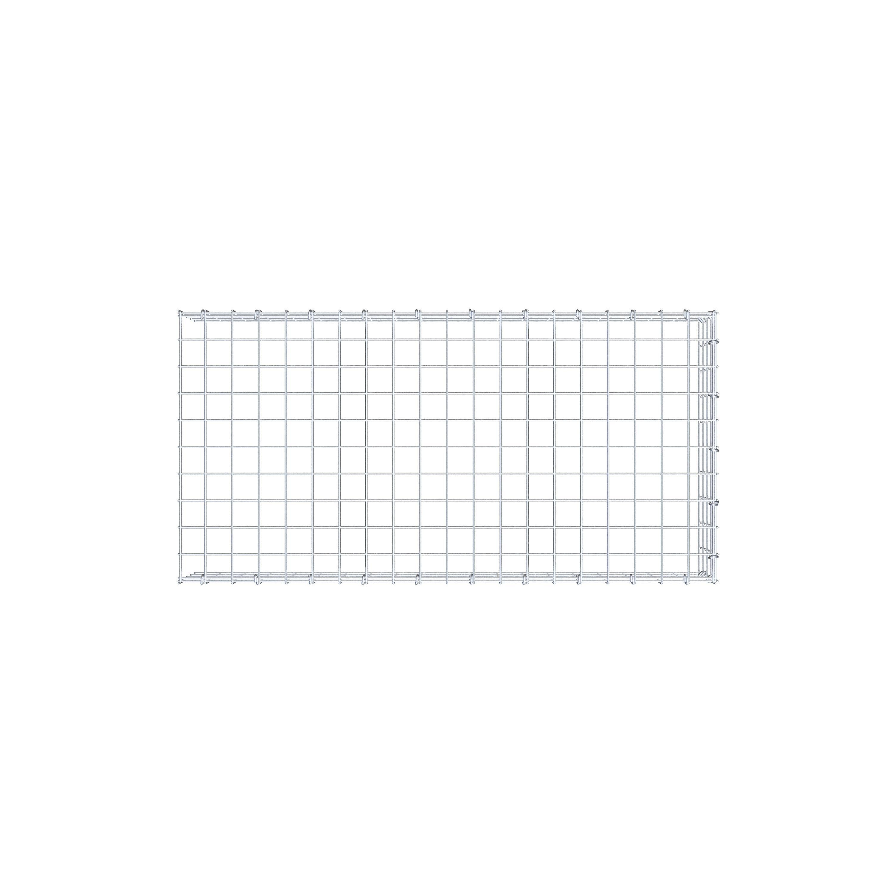 Fästbar gabion typ 4 100 cm x 20 cm x 50 cm (L x H x D), maskstorlek 5 cm x 5 cm, C-ring