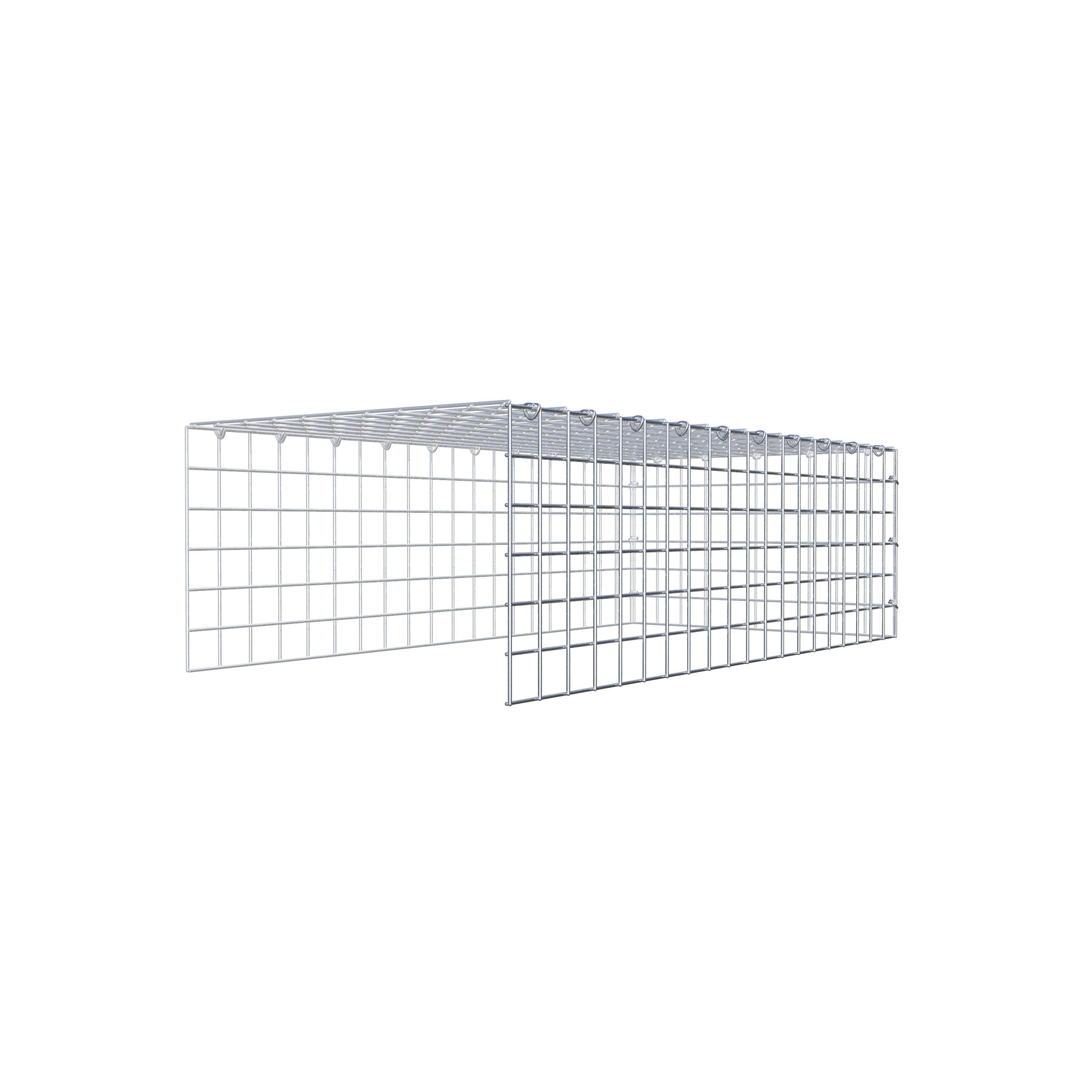 Typ 4 påbyggnadsgabion 100 cm x 30 cm x 50 cm (L x H x D), maskstorlek 5 cm x 5 cm, C-ring