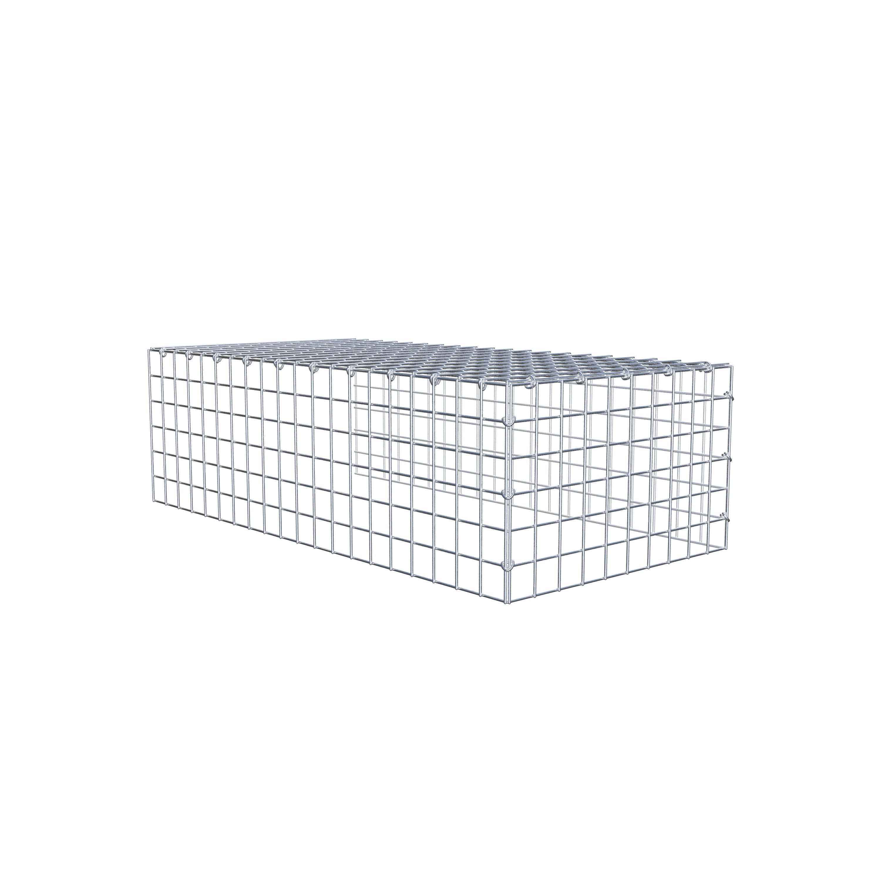 Typ 4 påbyggnadsgabion 100 cm x 30 cm x 50 cm (L x H x D), maskstorlek 5 cm x 5 cm, C-ring