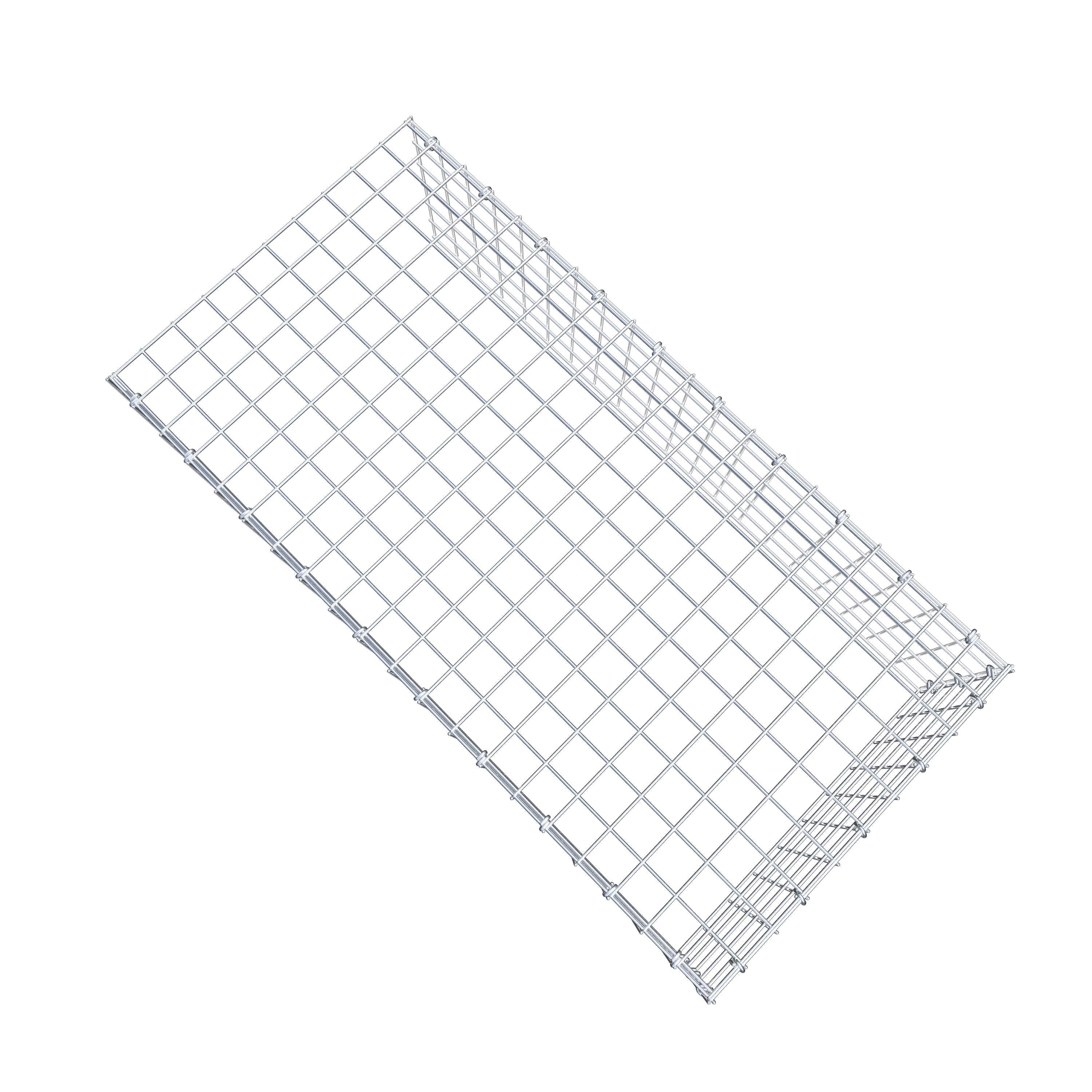 Typ 4 påbyggnadsgabion 100 cm x 30 cm x 50 cm (L x H x D), maskstorlek 5 cm x 5 cm, C-ring