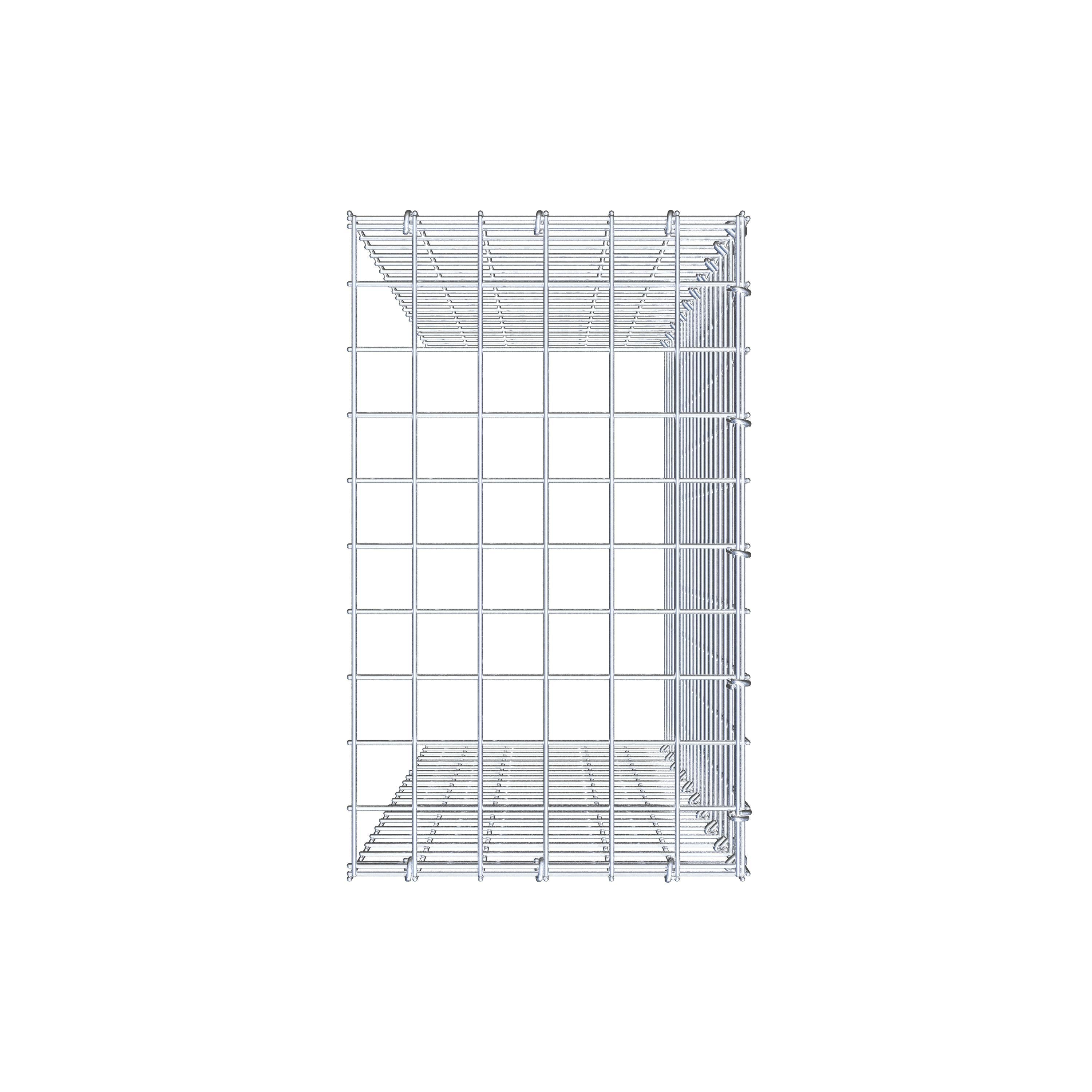 Typ 4 påbyggnadsgabion 100 cm x 30 cm x 50 cm (L x H x D), maskstorlek 5 cm x 5 cm, C-ring