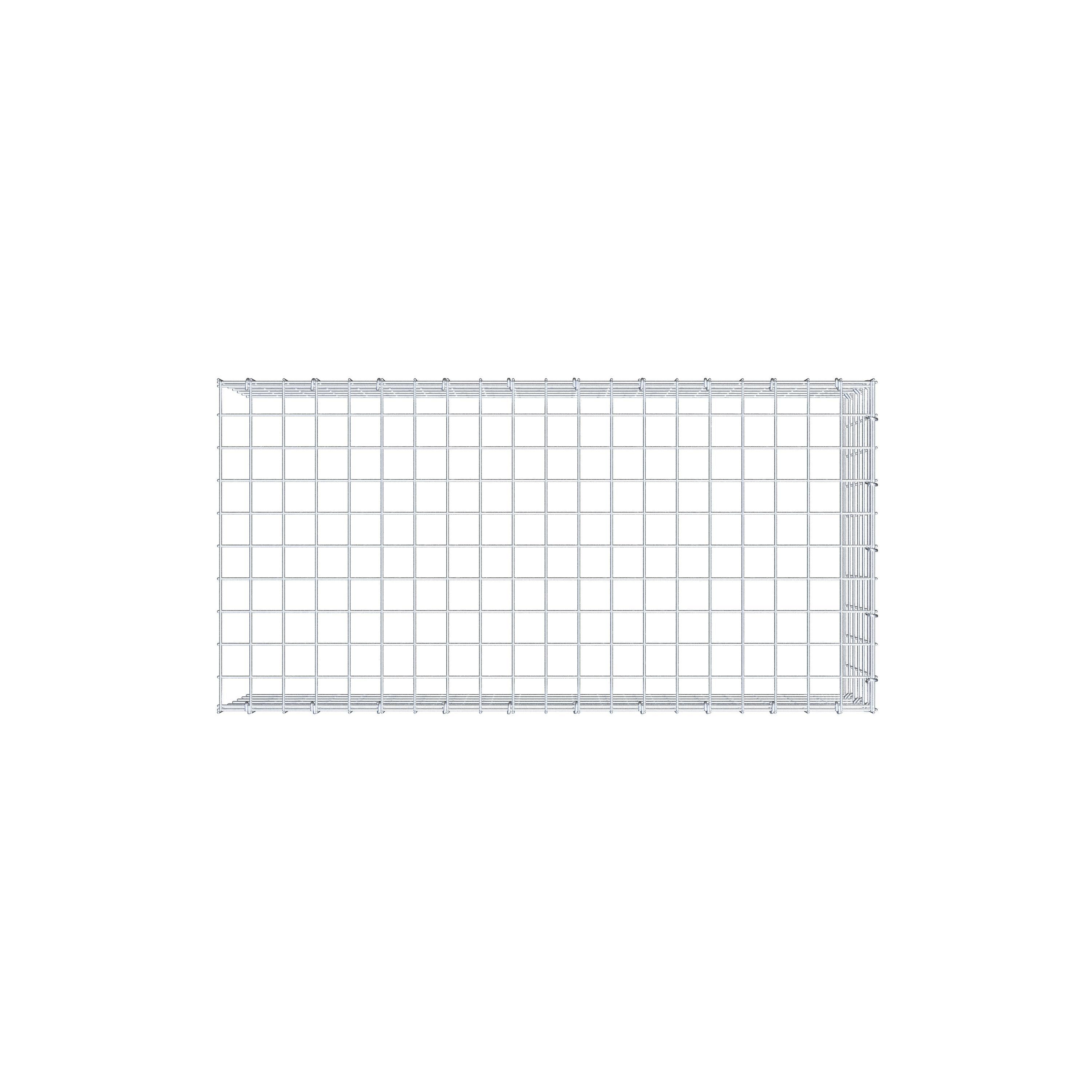 Typ 4 påbyggnadsgabion 100 cm x 30 cm x 50 cm (L x H x D), maskstorlek 5 cm x 5 cm, C-ring