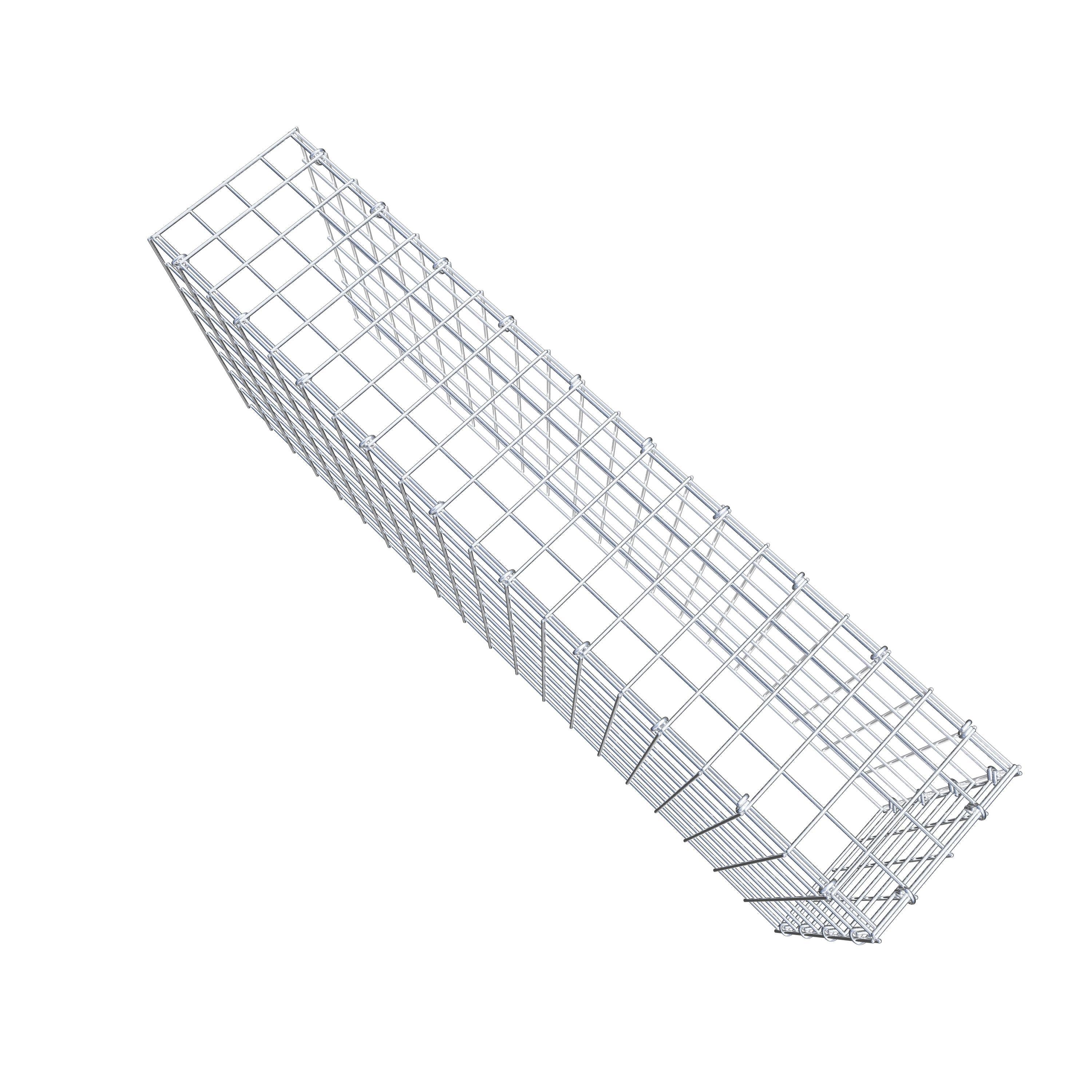 Typ 4 påbyggnadsgabion 100 cm x 40 cm x 20 cm (L x H x D), maskstorlek 5 cm x 5 cm, C-ring