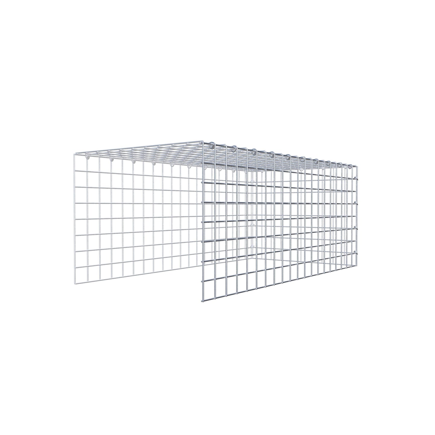 Monteret gabion type 4 100 cm x 40 cm x 50 cm (L x H x D), maskestørrelse 5 cm x 5 cm, C-ring